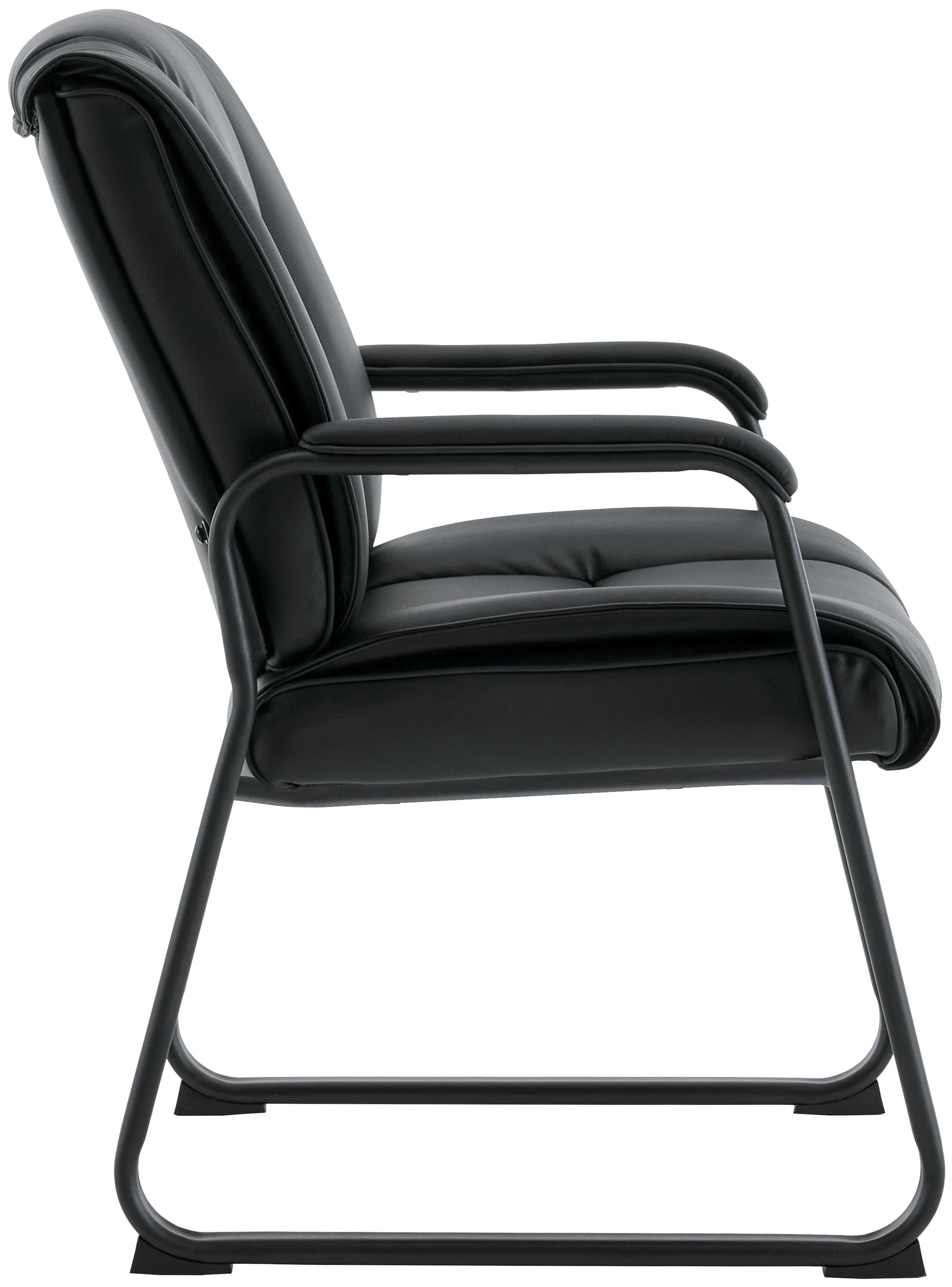 Harwick Premium Top Grain, Genuine Leather Waiting Room Chair with Sled Base [960L] - Image 3