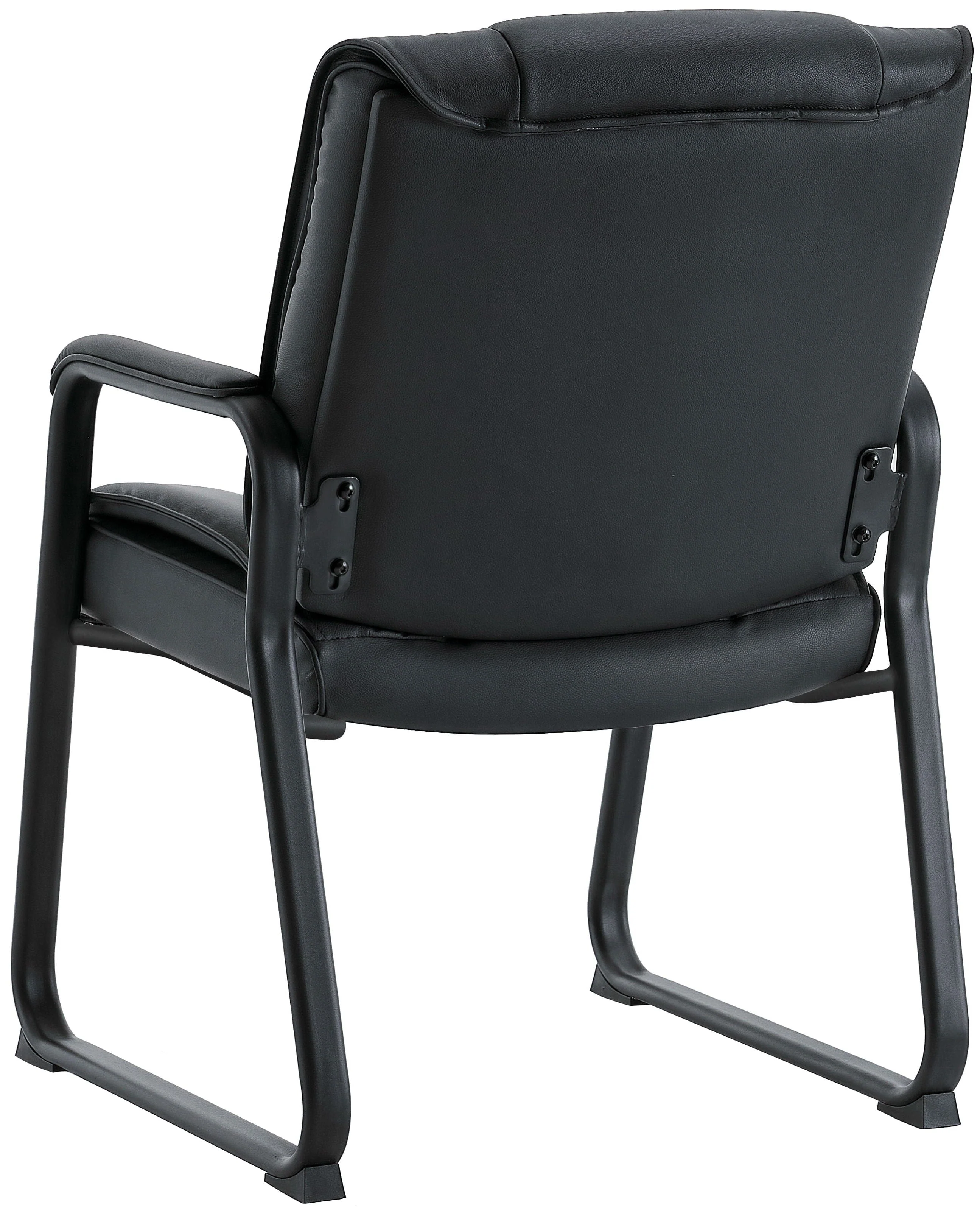 Harwick Premium Top Grain, Genuine Leather Waiting Room Chair with Sled Base [960L] - Image 4