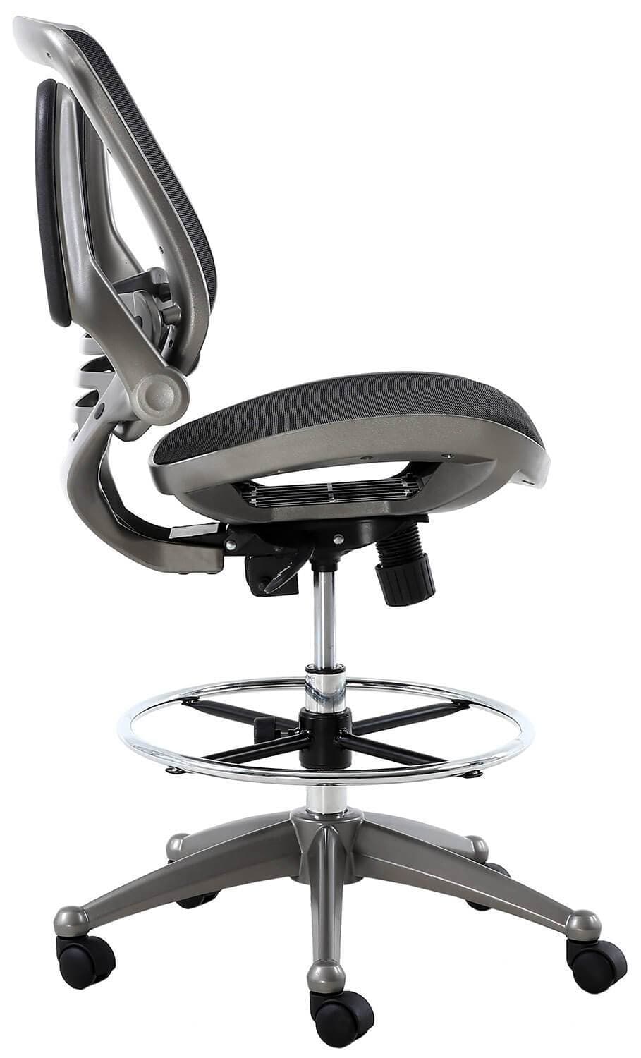 Harwick Evolve All Mesh Heavy Duty Drafting Chair - Gunmetal Finish [2250D-BK] - Image 4