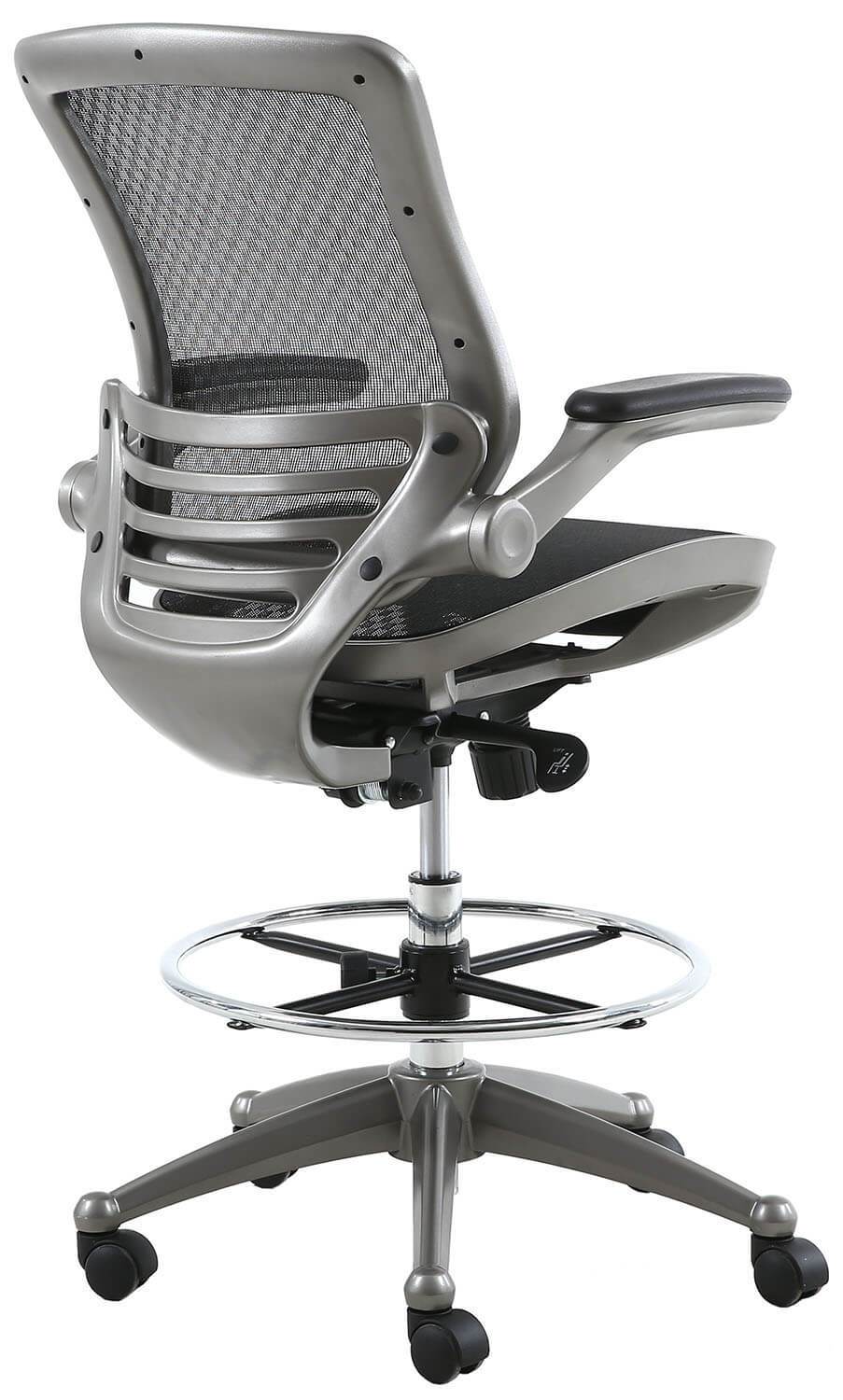 Harwick Evolve All Mesh Heavy Duty Drafting Chair - Gunmetal Finish [2250D-BK] - Image 5