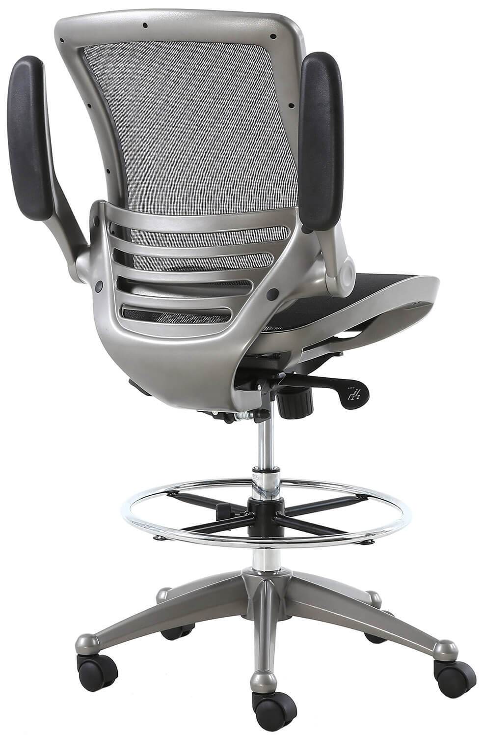 Harwick Evolve All Mesh Heavy Duty Drafting Chair - Gunmetal Finish [2250D-BK] - Image 8