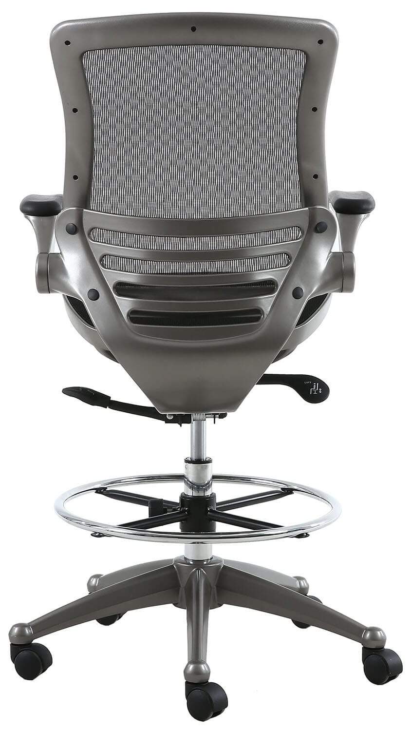 Harwick Evolve All Mesh Heavy Duty Drafting Chair - Gunmetal Finish [2250D-BK] - Image 9