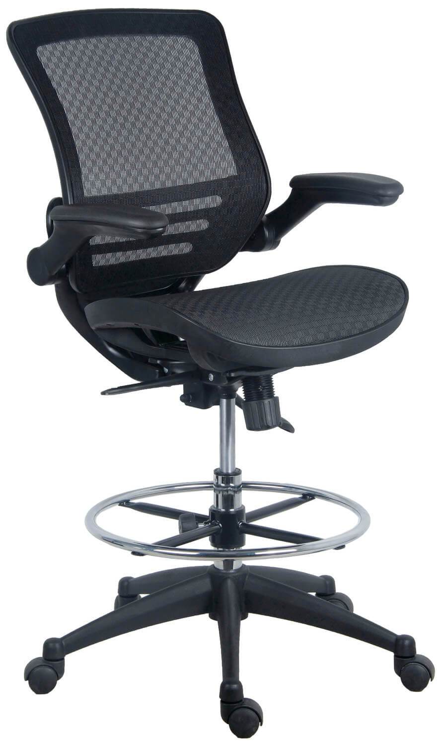 Harwick Evolve Mesh Big and Tall Drafting Chair - Dark Knight Edition [2250D-DRK] - Image 3