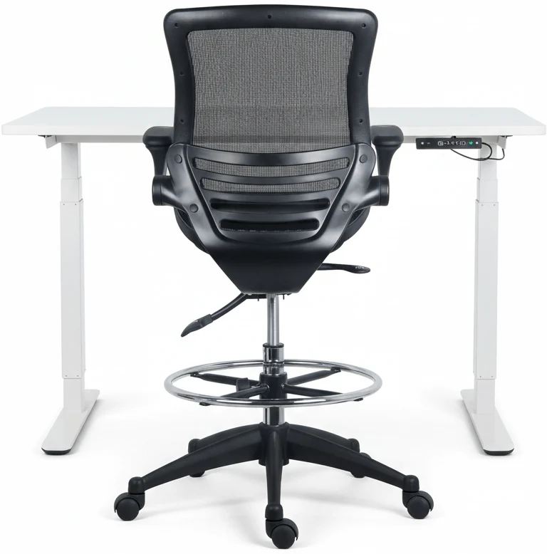 Harwick Evolve Mesh Big and Tall Drafting Chair - Dark Knight Edition [2250D-DRK] - Image 5
