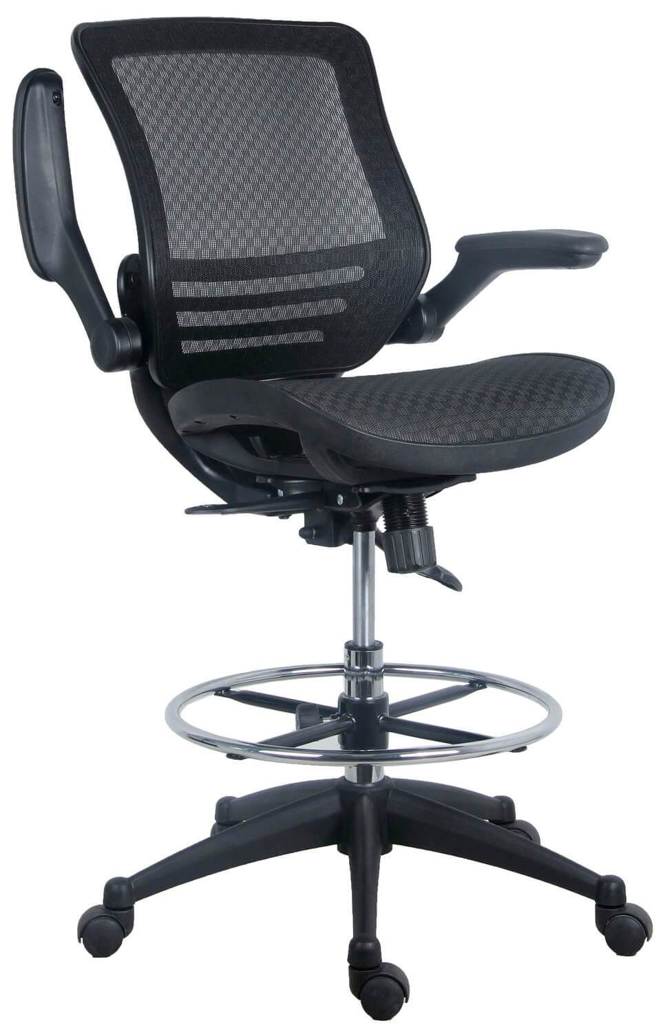 Harwick Evolve Mesh Big and Tall Drafting Chair - Dark Knight Edition [2250D-DRK] - Image 6