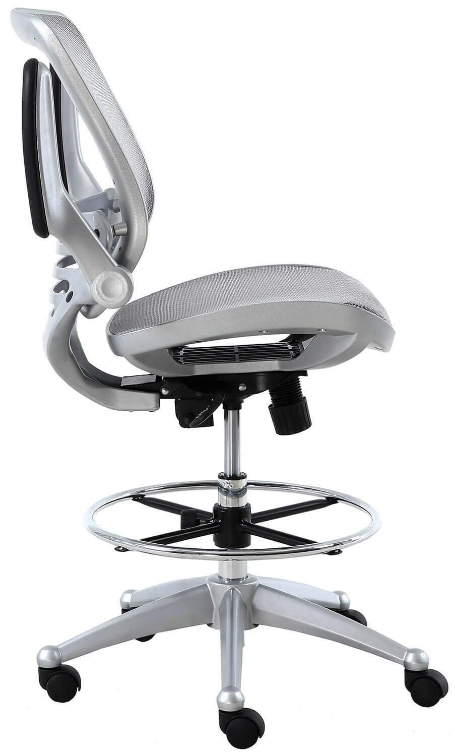Harwick Evolve All Mesh Heavy Duty Drafting Chair - Platinum Finish [2250D-GY] - Image 4
