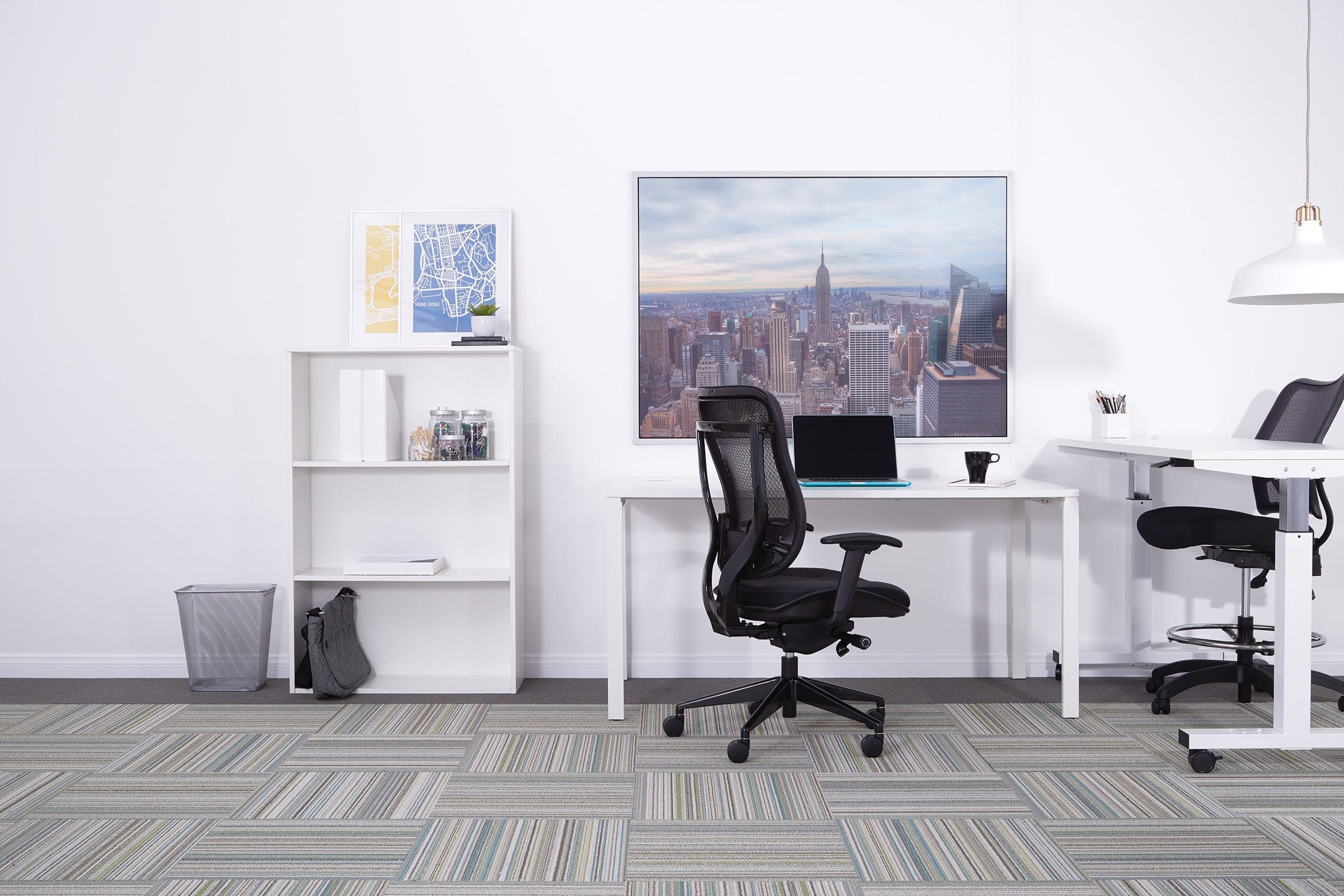 Space Seating High Back Mesh Chair with Leather Seat [818-41G9C18P] - Image 2