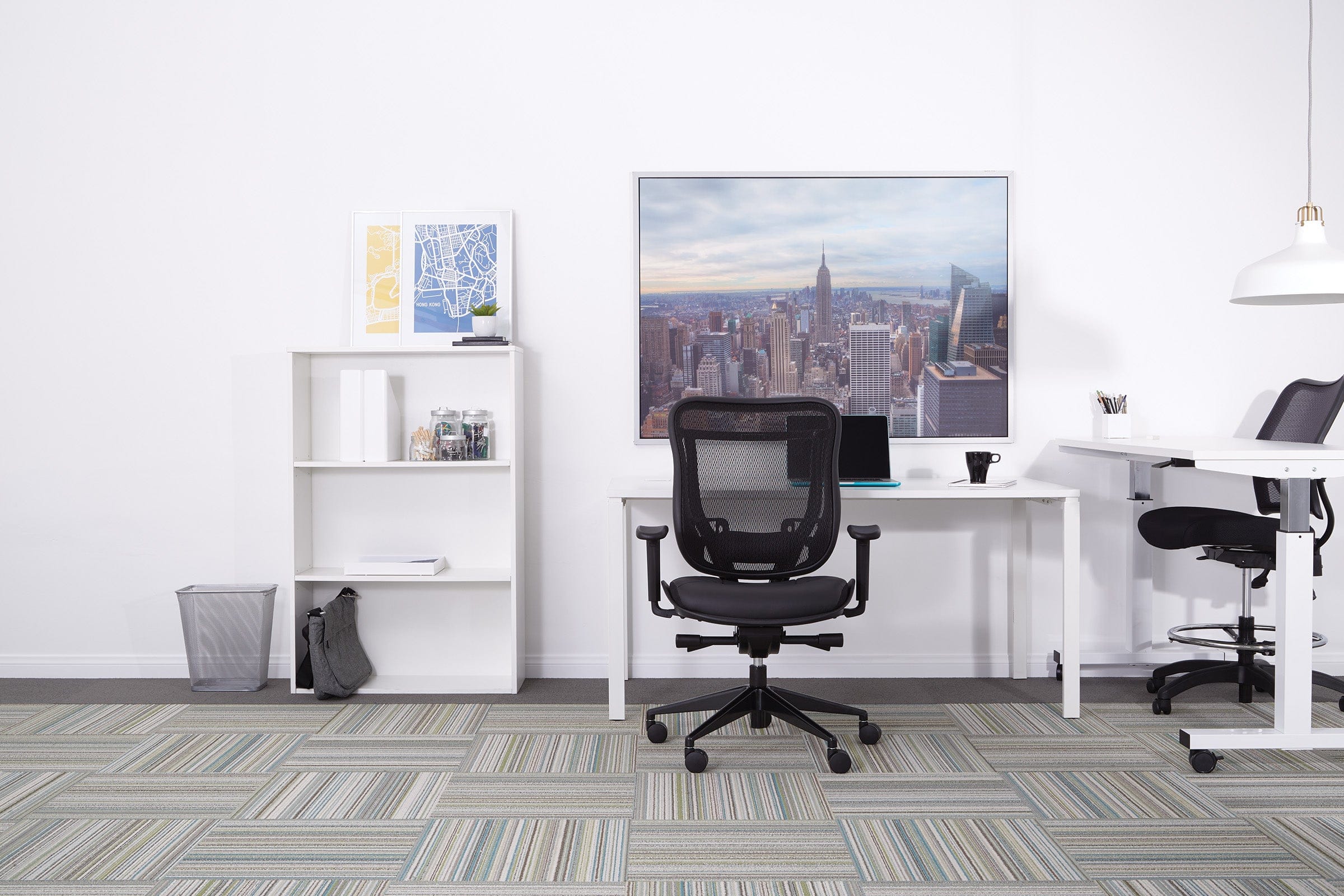 Space Seating High Back Mesh Chair with Leather Seat [818-41G9C18P] - Image 4