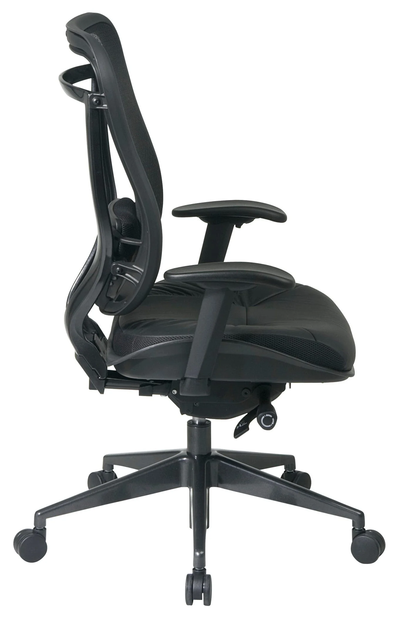 Space Seating High Back Mesh Chair with Leather Seat [818-41G9C18P] - Image 5