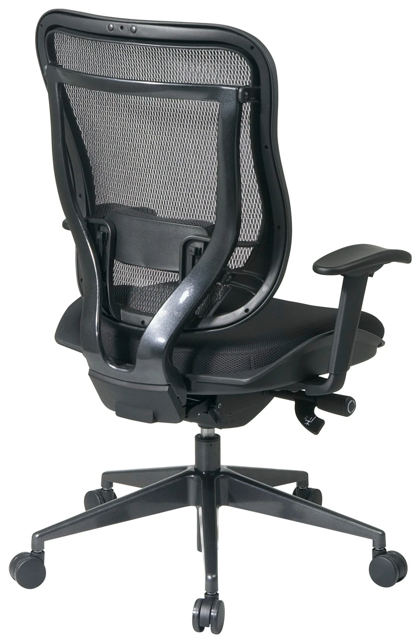 Space Seating High Back Mesh Chair with Leather Seat [818-41G9C18P] - Image 6