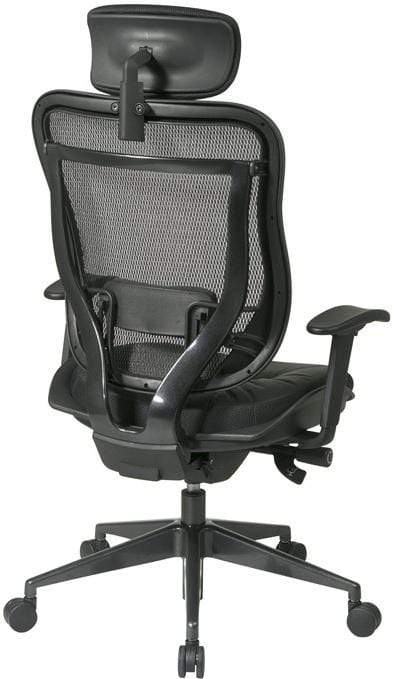 Space Seating High Back Mesh Chair with Leather Seat [818-41G9C18P] - Image 8