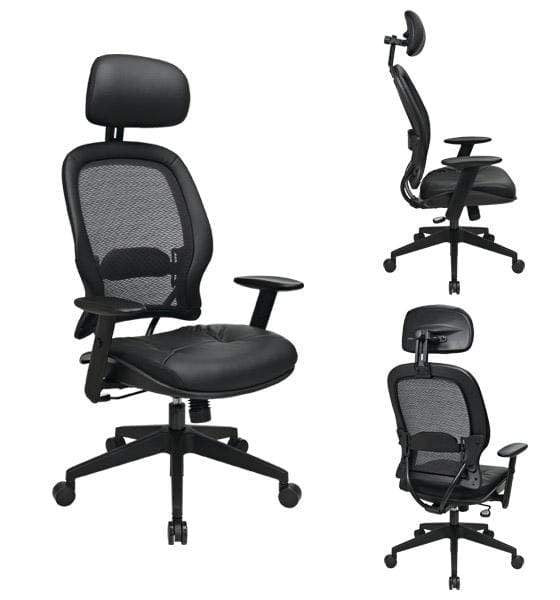 Space Seating Leather Air Grid Chair with Headrest [57906E] - Image 5