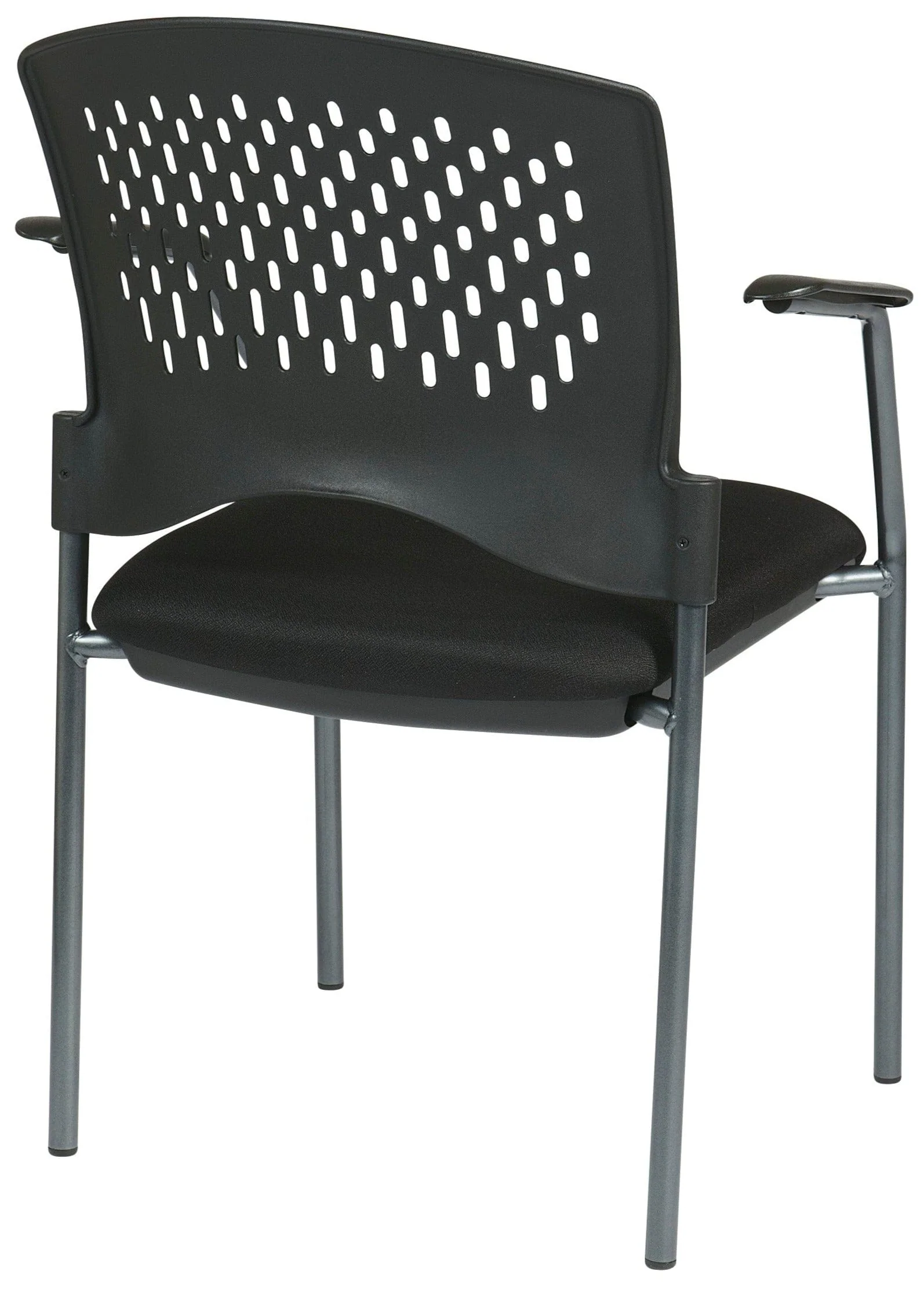 Pro Line II Titanium Finish Black Stacking Chair with Arms [8610-30] - Image 3
