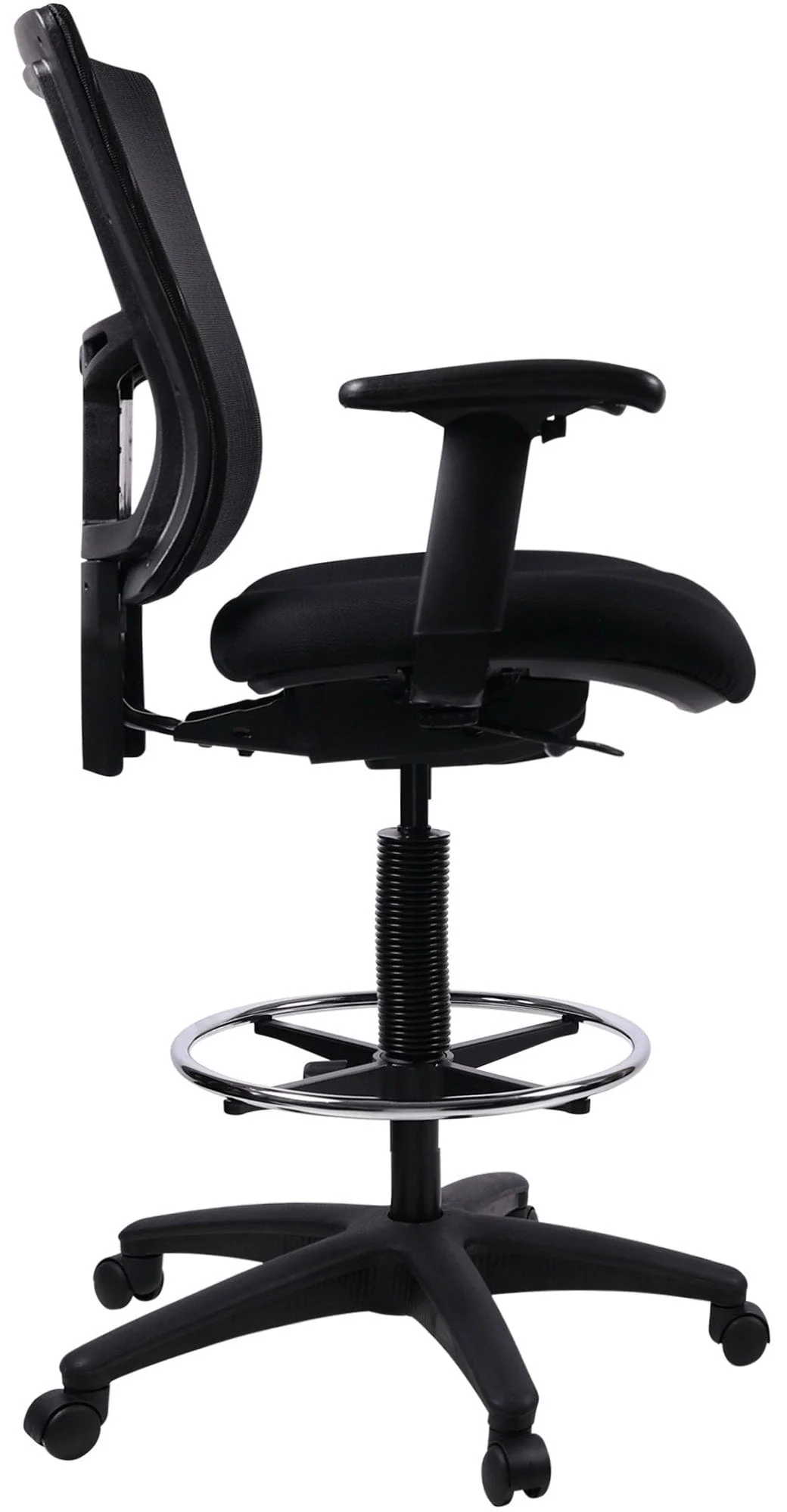 Lorell Mesh Back Drafting Chair with Chrome Footring [LLR43100] - Image 2