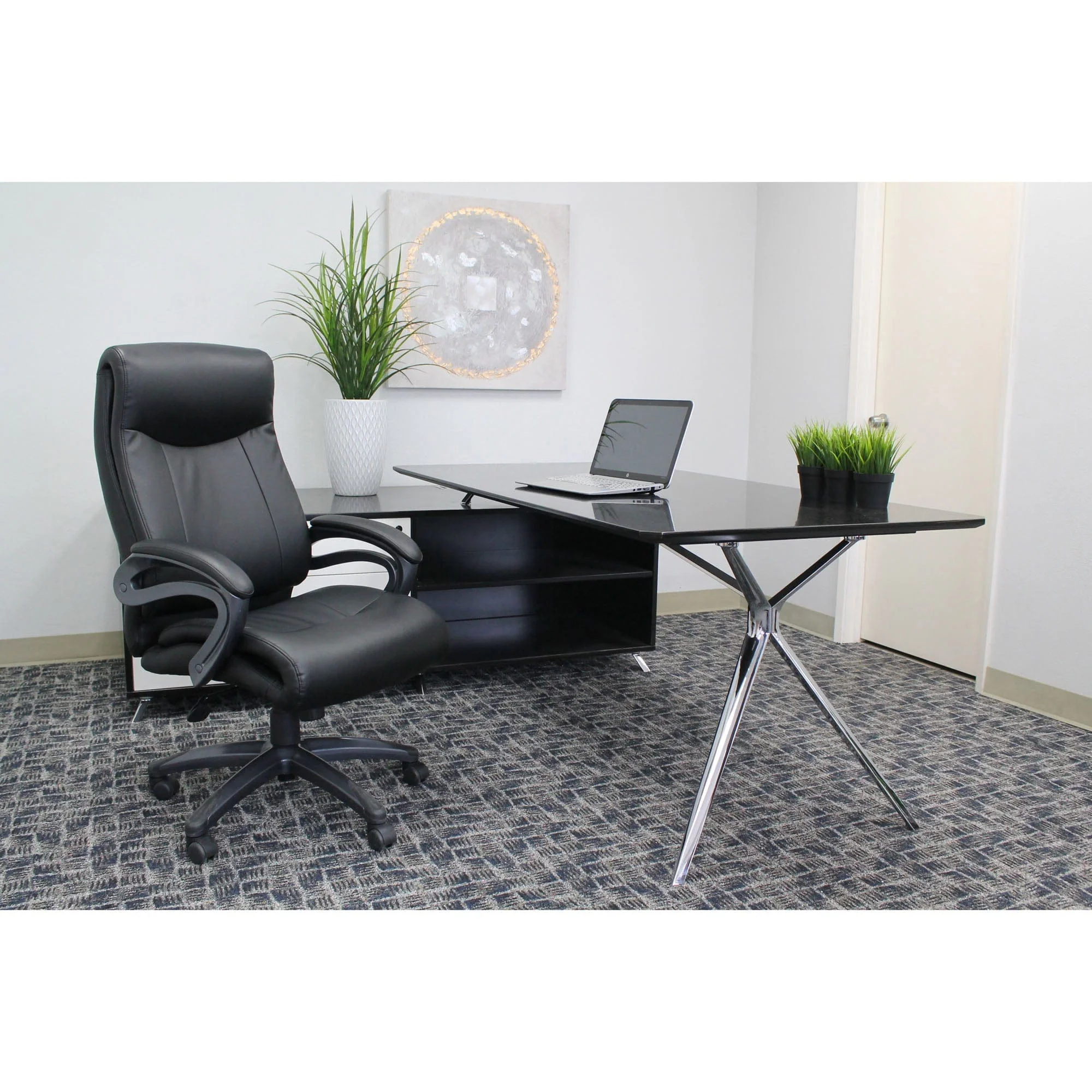 Lorell High Back Faux Leather Home Office Chair [69516] - Image 5