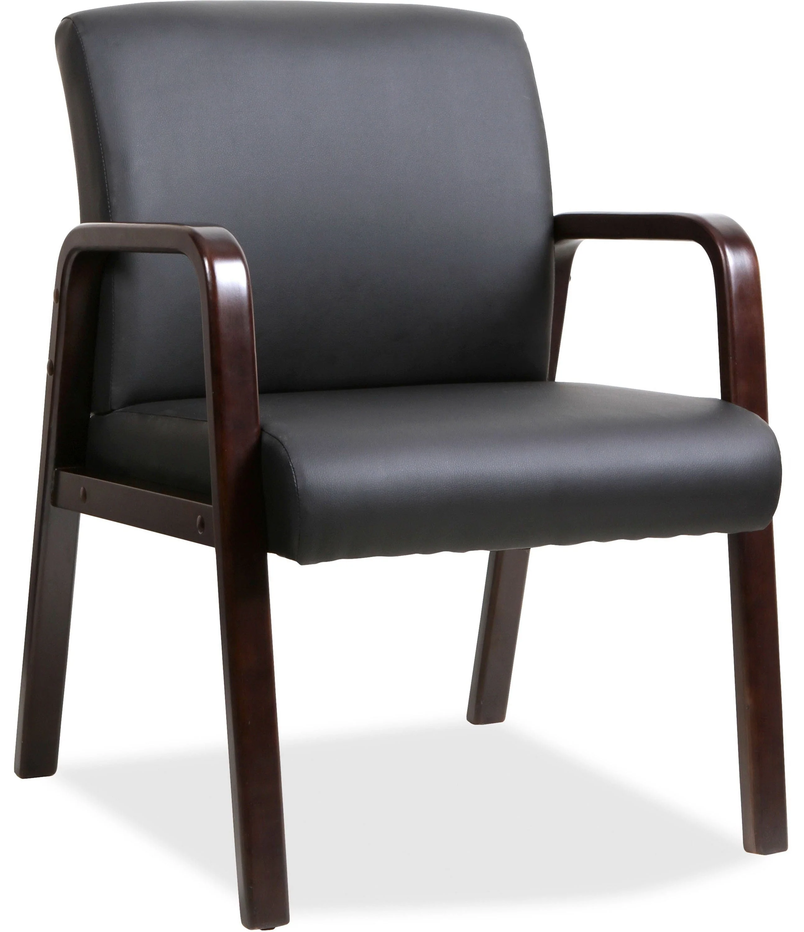 Lorell Wood Finish Bonded Leather Guest Chair [LLR4020]