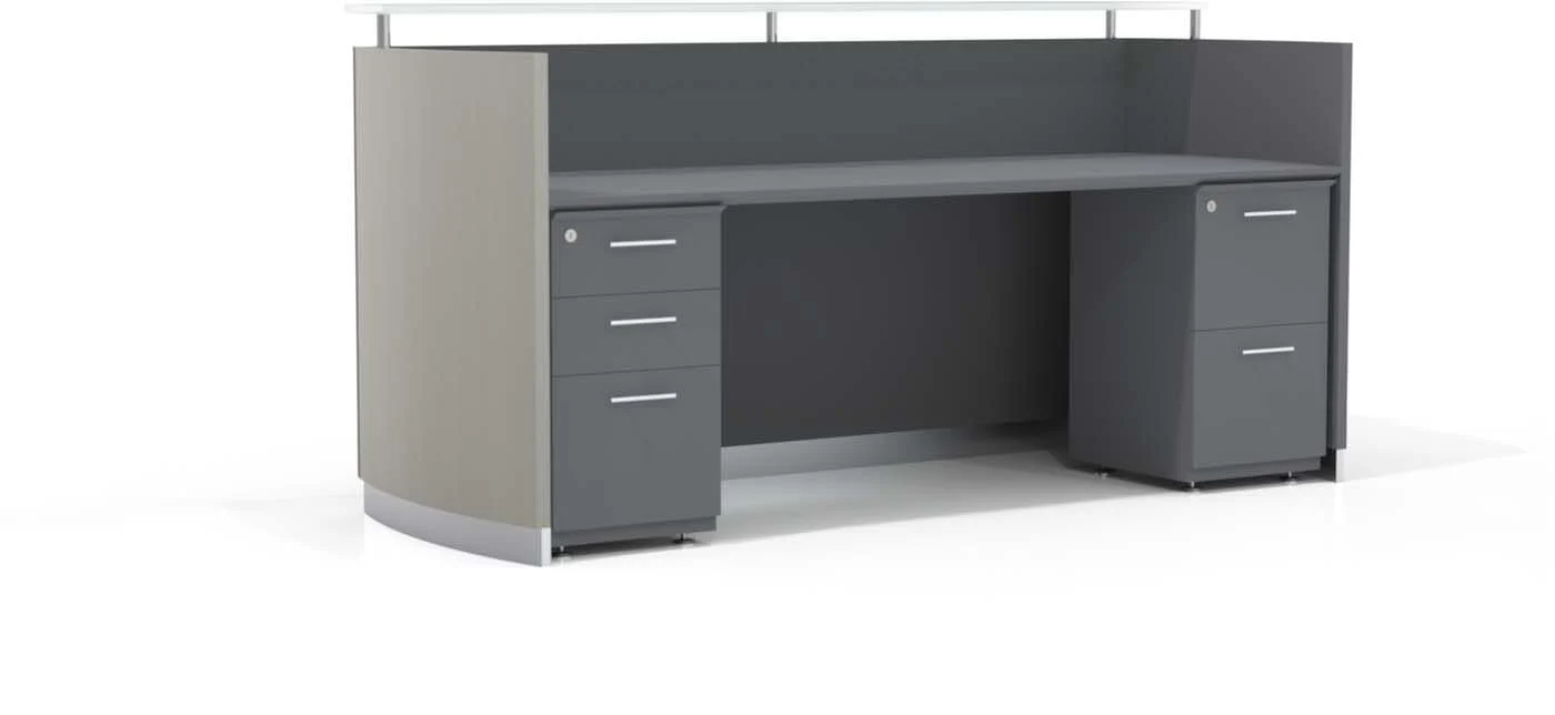 Safco Mayline Medina 87.25" Reception Station, BBF / FF Pedestal [MNRSBF] - Image 3