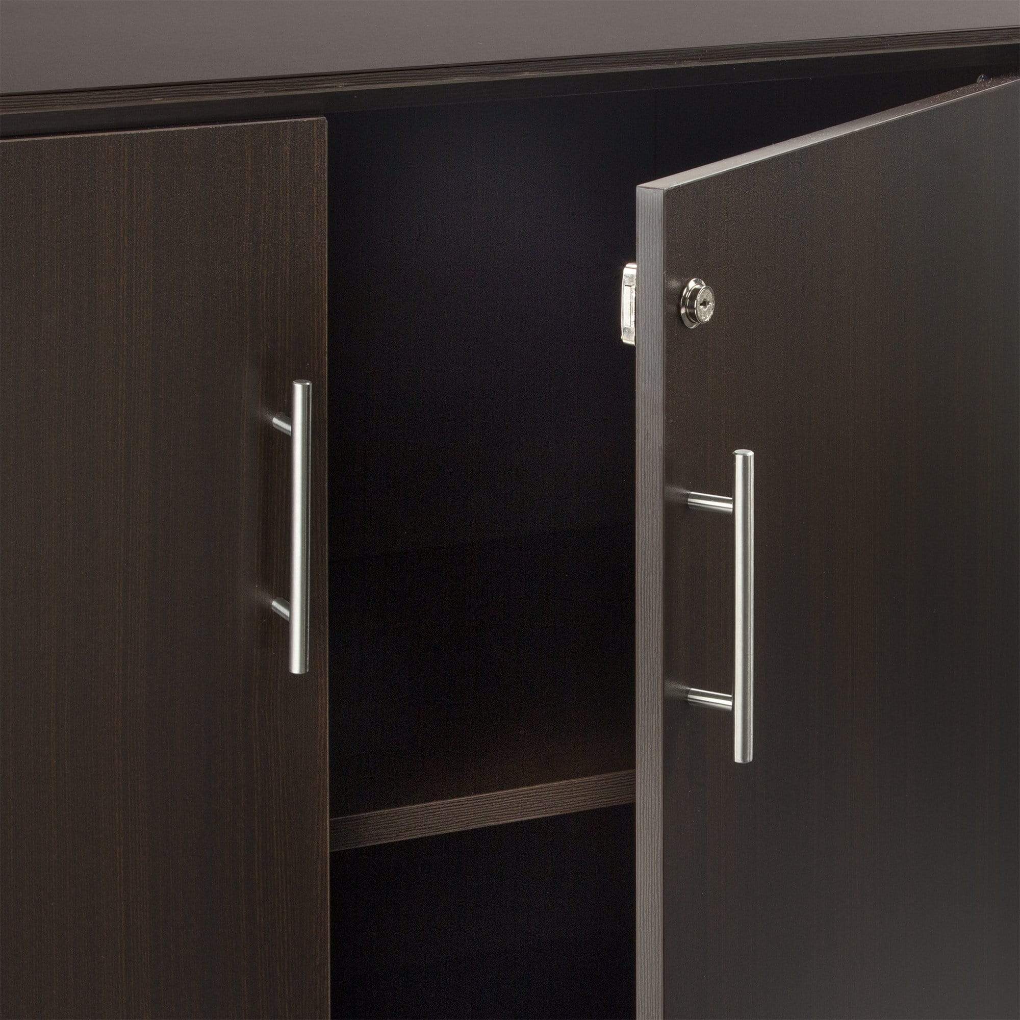 Safco Mayline Medina Low Wall Cabinet, Wood / Glass Doors [MVLC] - Image 5