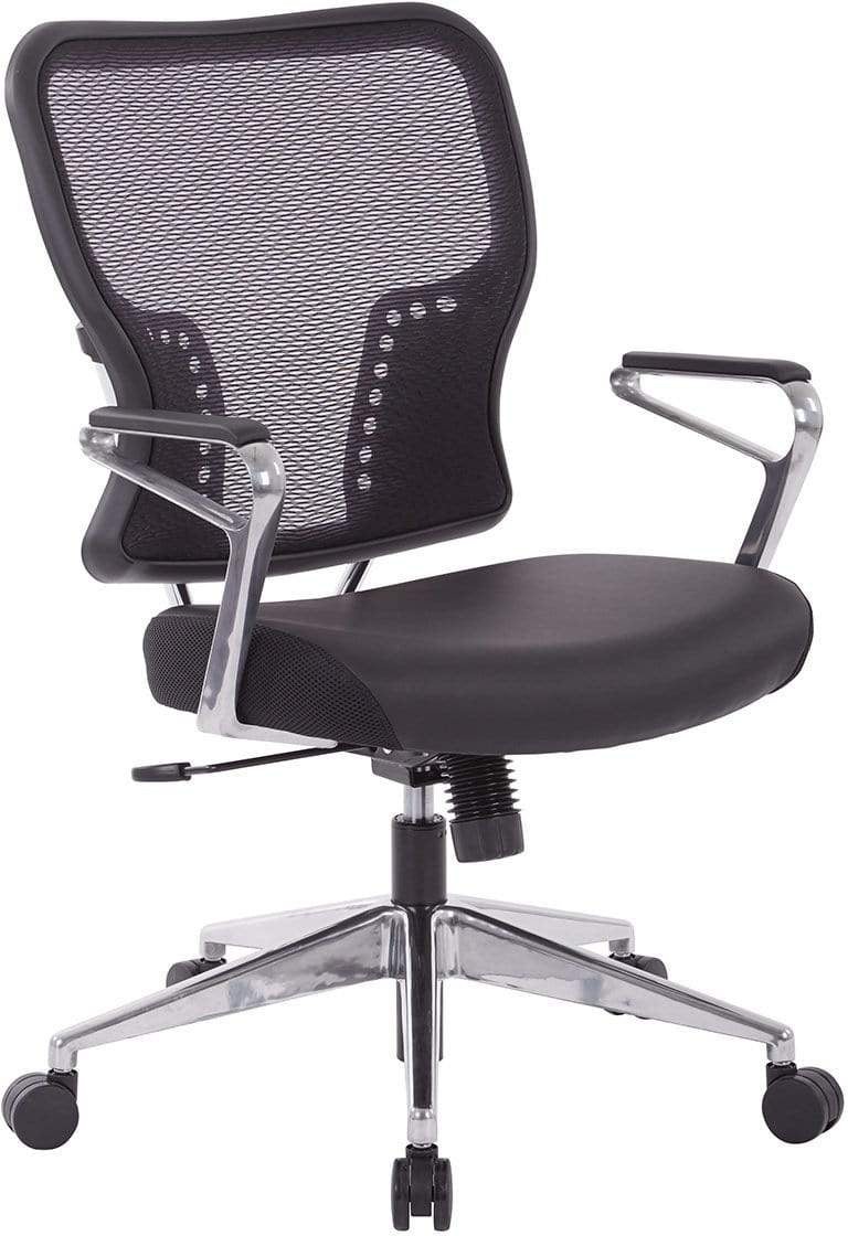 Air Grid® Back and Padded Bonded Leather Seat Office Chair [213-E37P91A7]