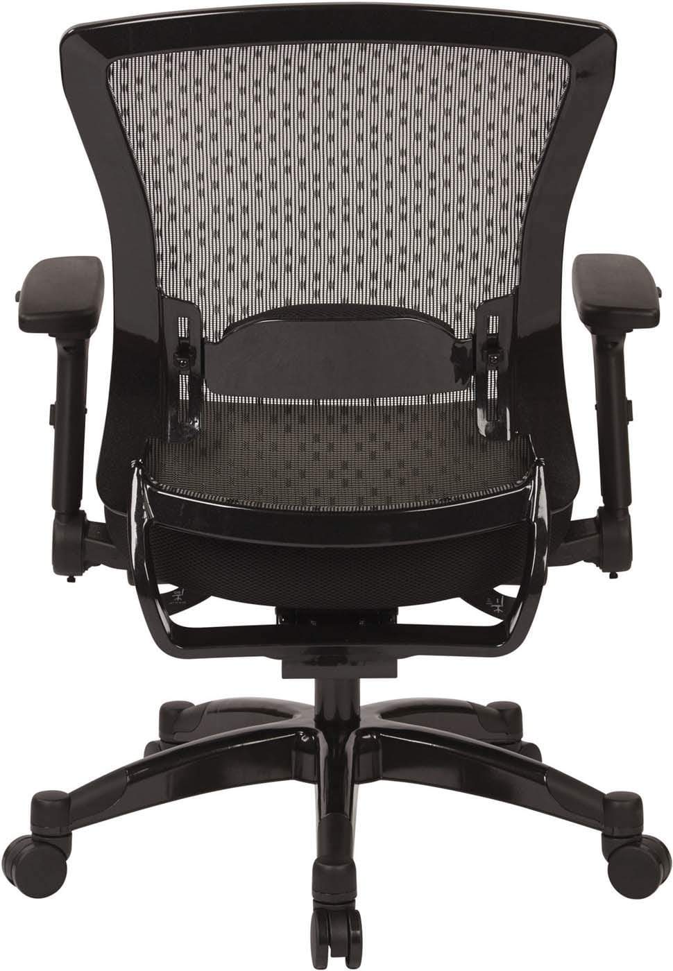 Space Seating® Executive Bonded Leather Mesh Back Chair with Flip Arms [317-ME3R2C7KF7] - Image 3