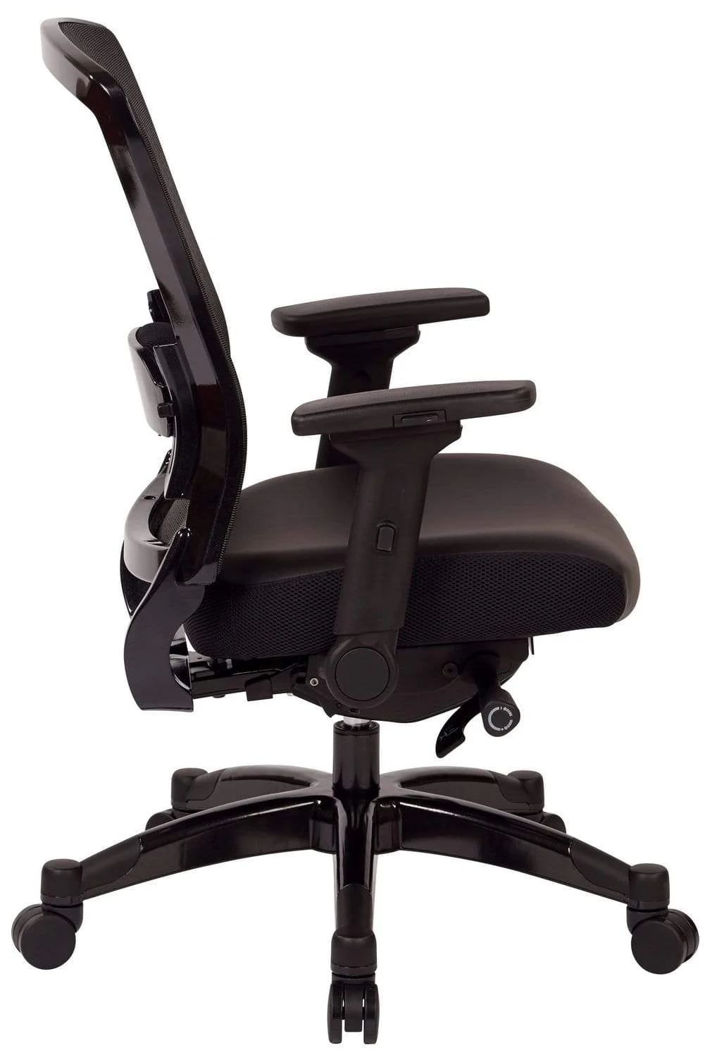 Space Seating® Executive Bonded Leather Mesh Back Chair with Flip Arms [317-ME3R2C7KF7] - Image 4