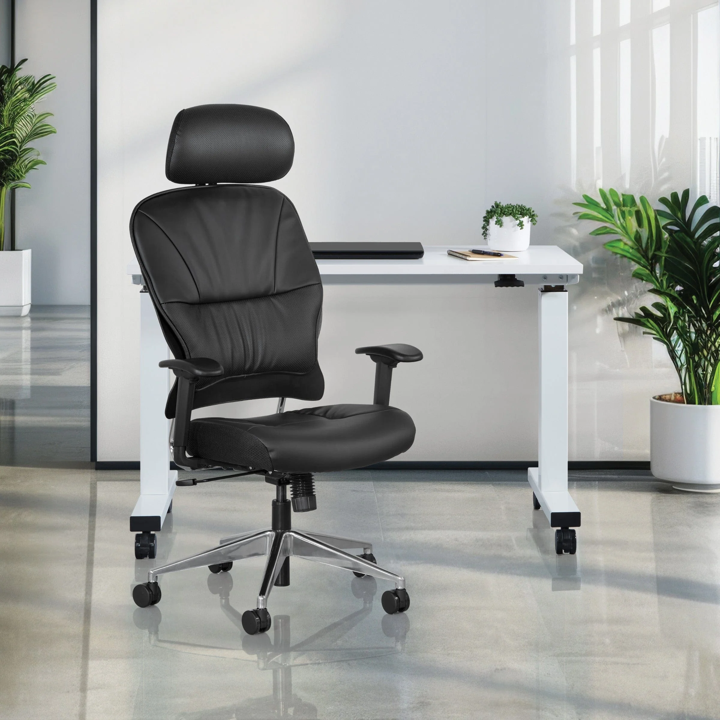 Space Seating® Black Eco Leather Managers Chair [32-E33P918PHL] - Image 2