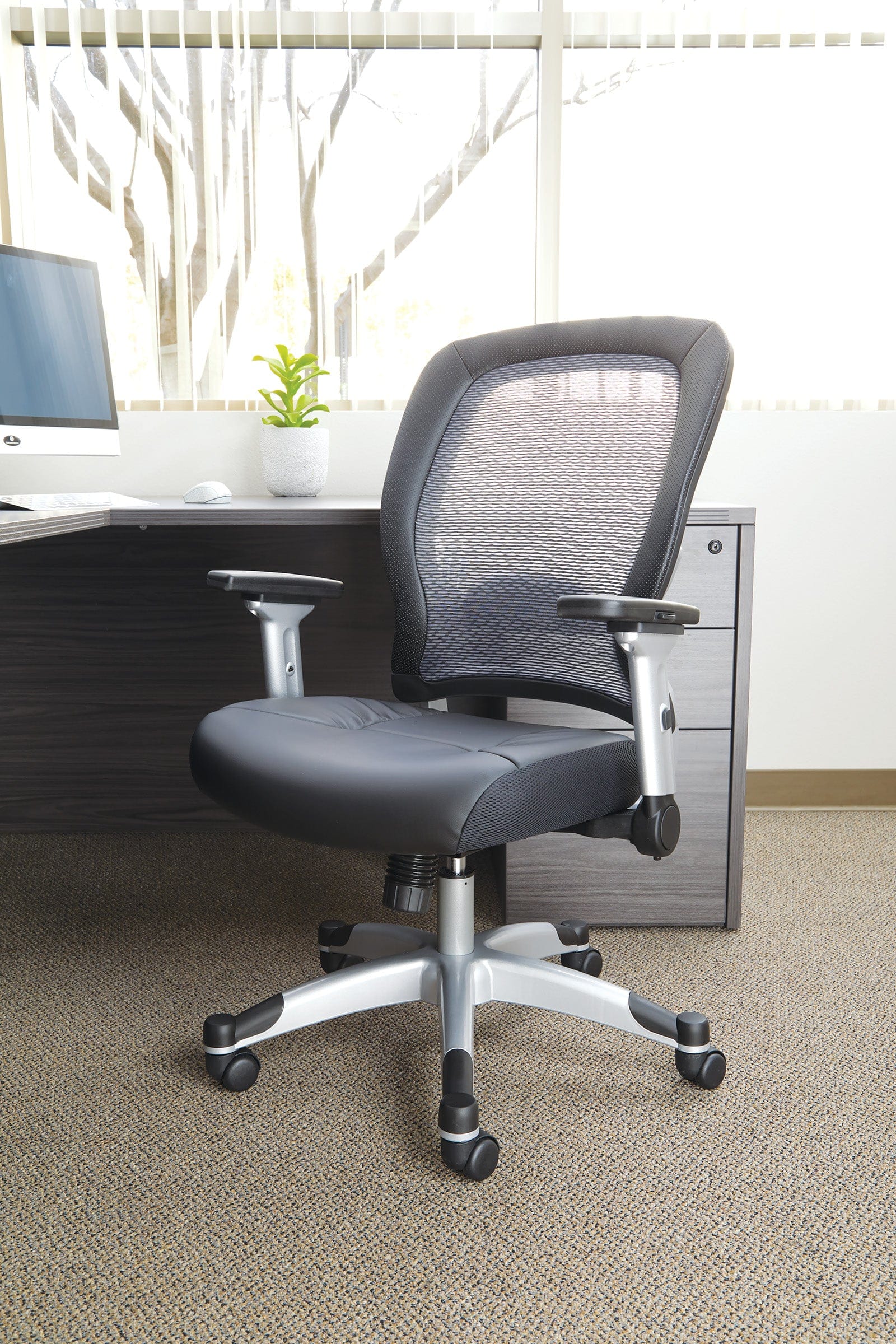 Space Seating® Professional Light Air Grid® Back Bonded Leather Chair [327-E36C61F6] - Image 5