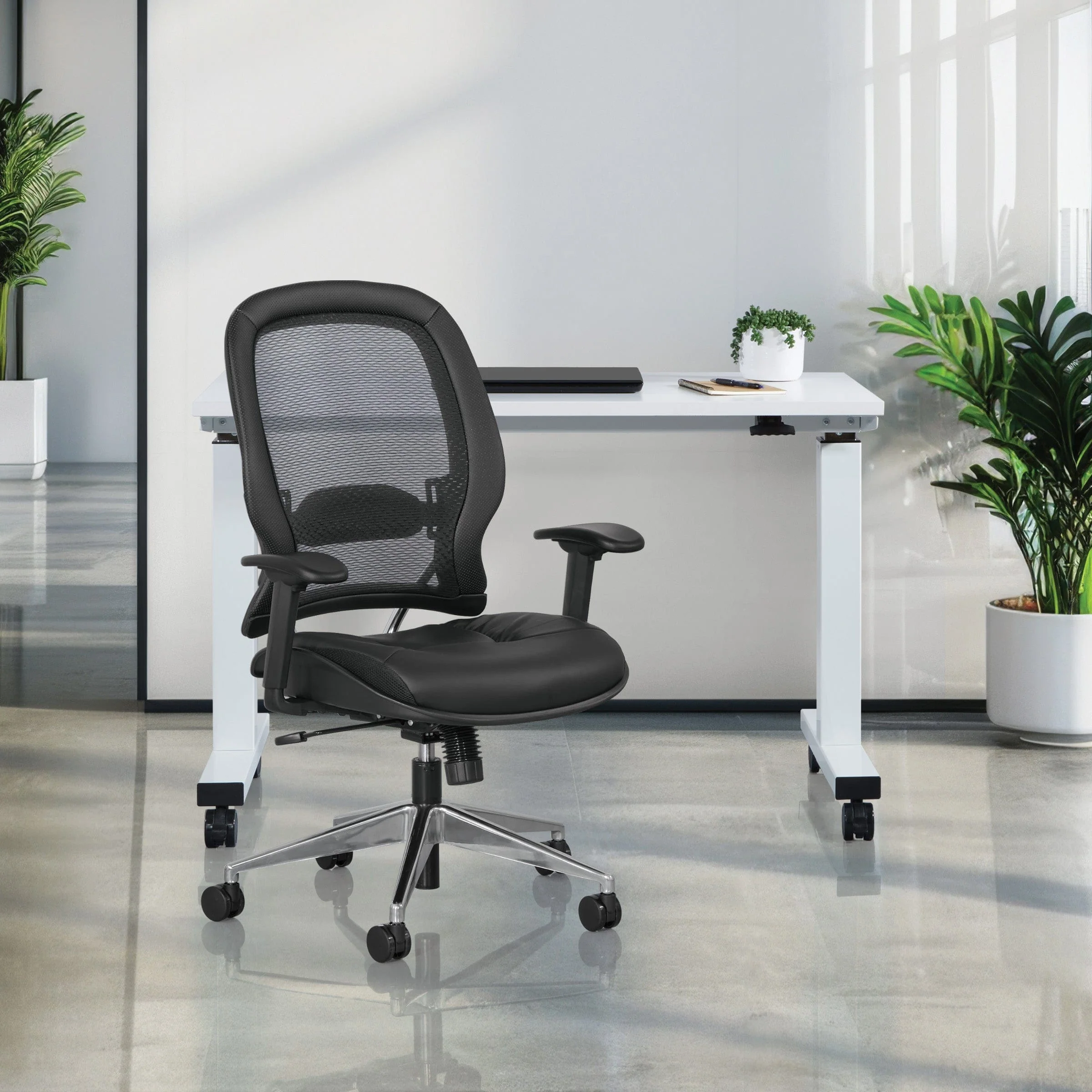 Space Seating® Professional Air Grid® Back Chair Bonded Leather Seat [335-E37P918P] - Image 2