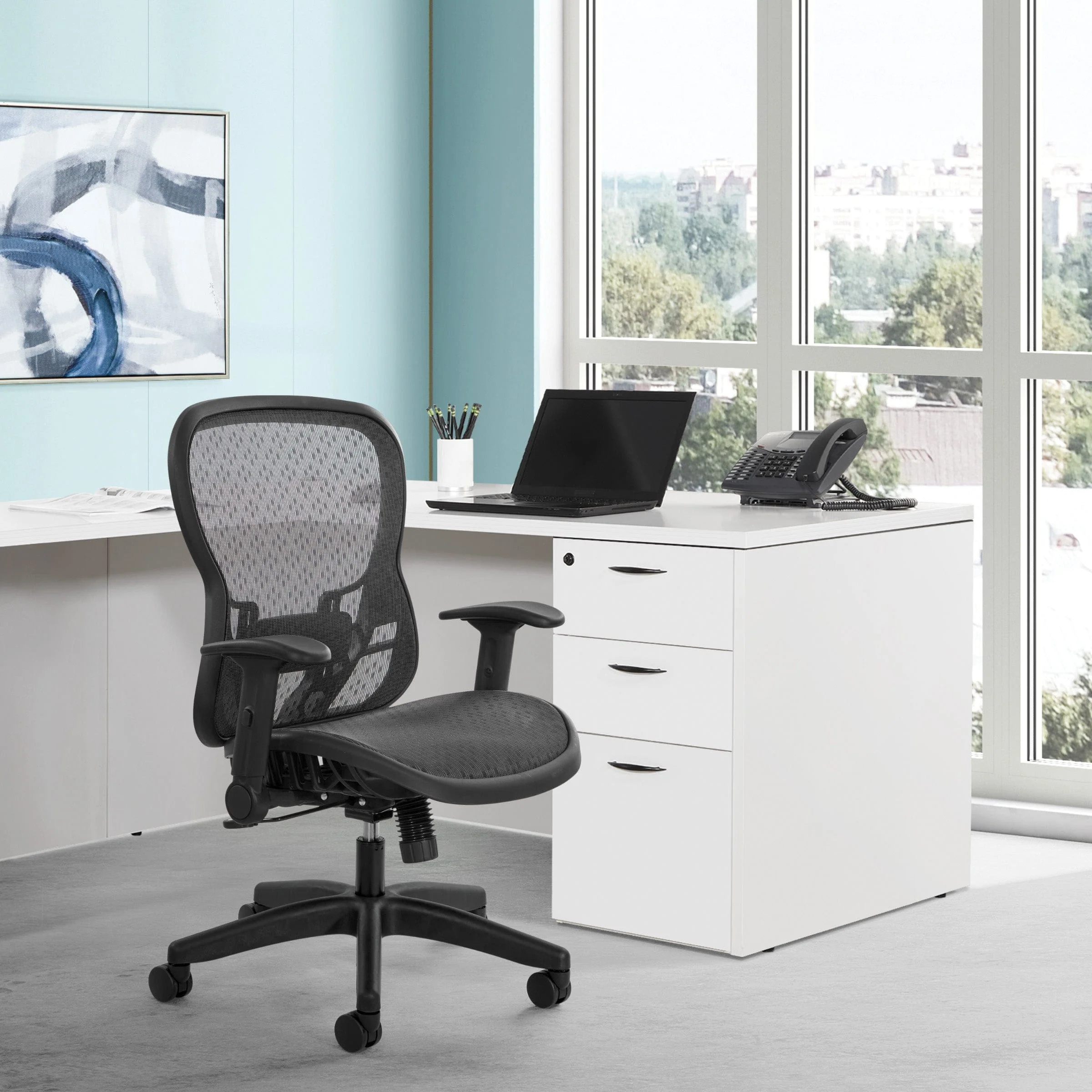 Space Seating® Deluxe R2 SpaceGrid® Chair with Flip Arms [529R-R22N1F2] - Image 5