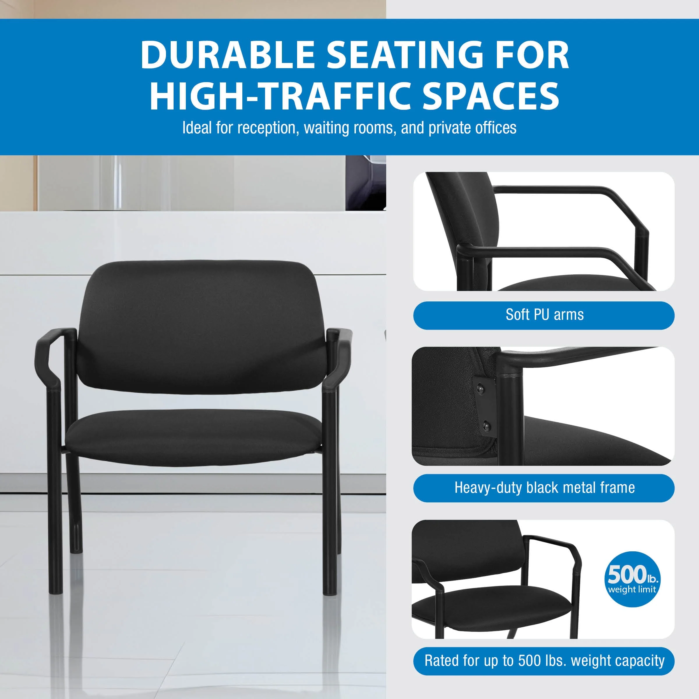 Work Smart Bariatric Healthcare Guest Chair [55051B] - Image 15