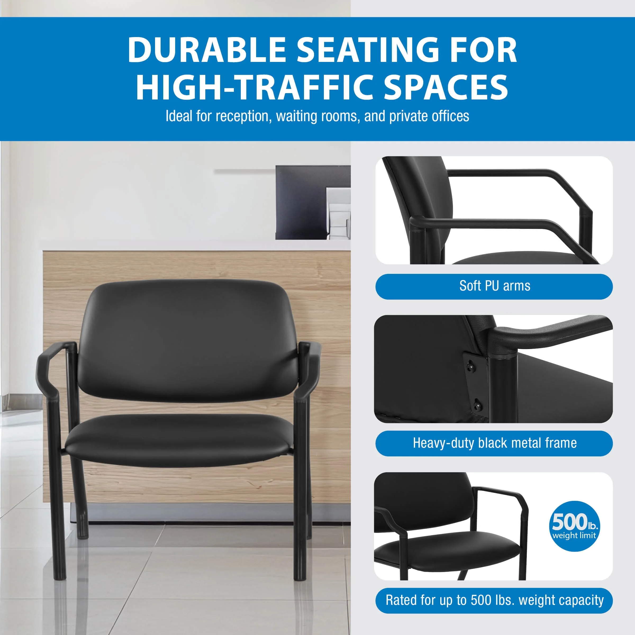 Work Smart Bariatric Healthcare Guest Chair [55051B] - Image 16