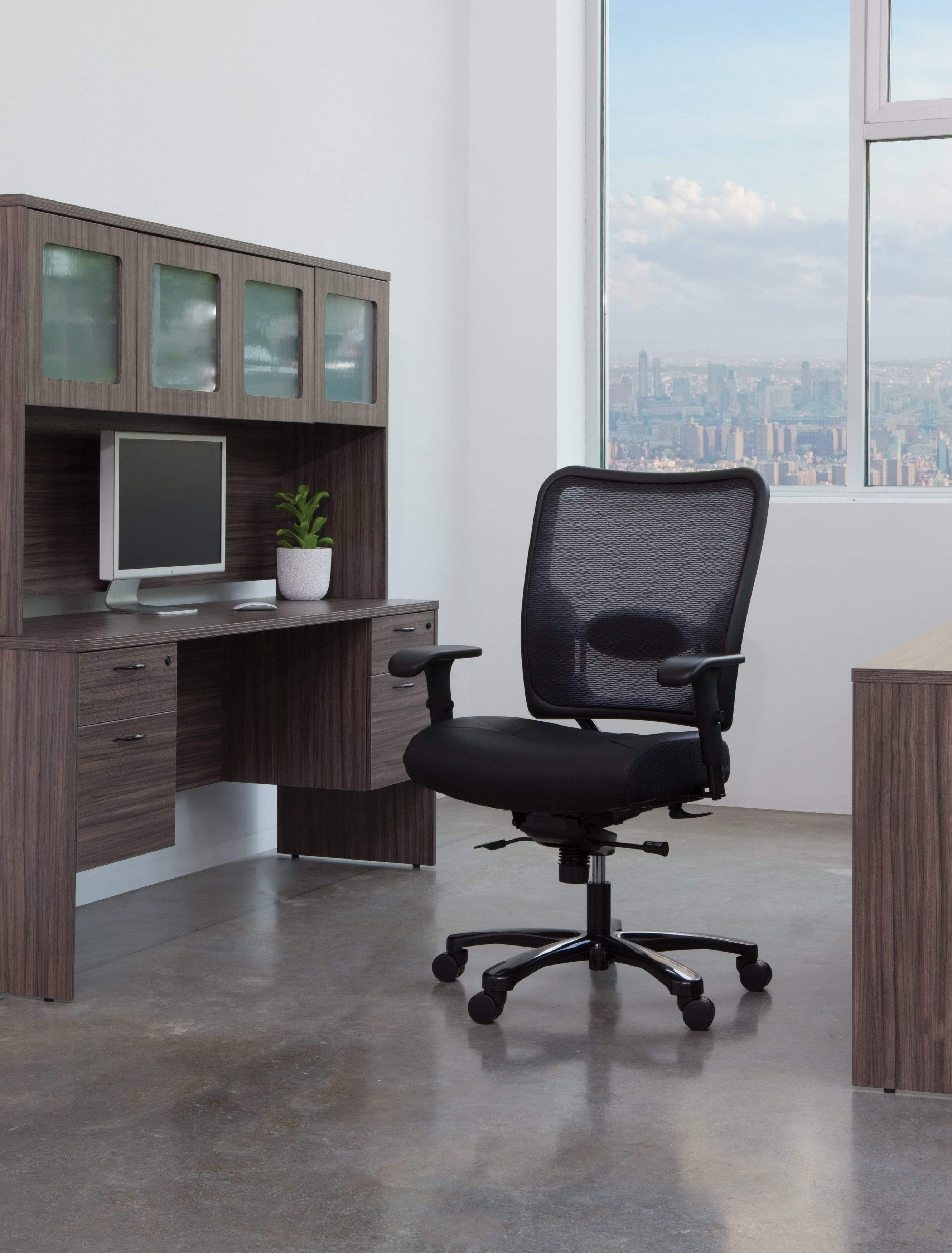 Space Seating Mesh Back Leather Big and Tall Chair [75-47A773] - Image 4