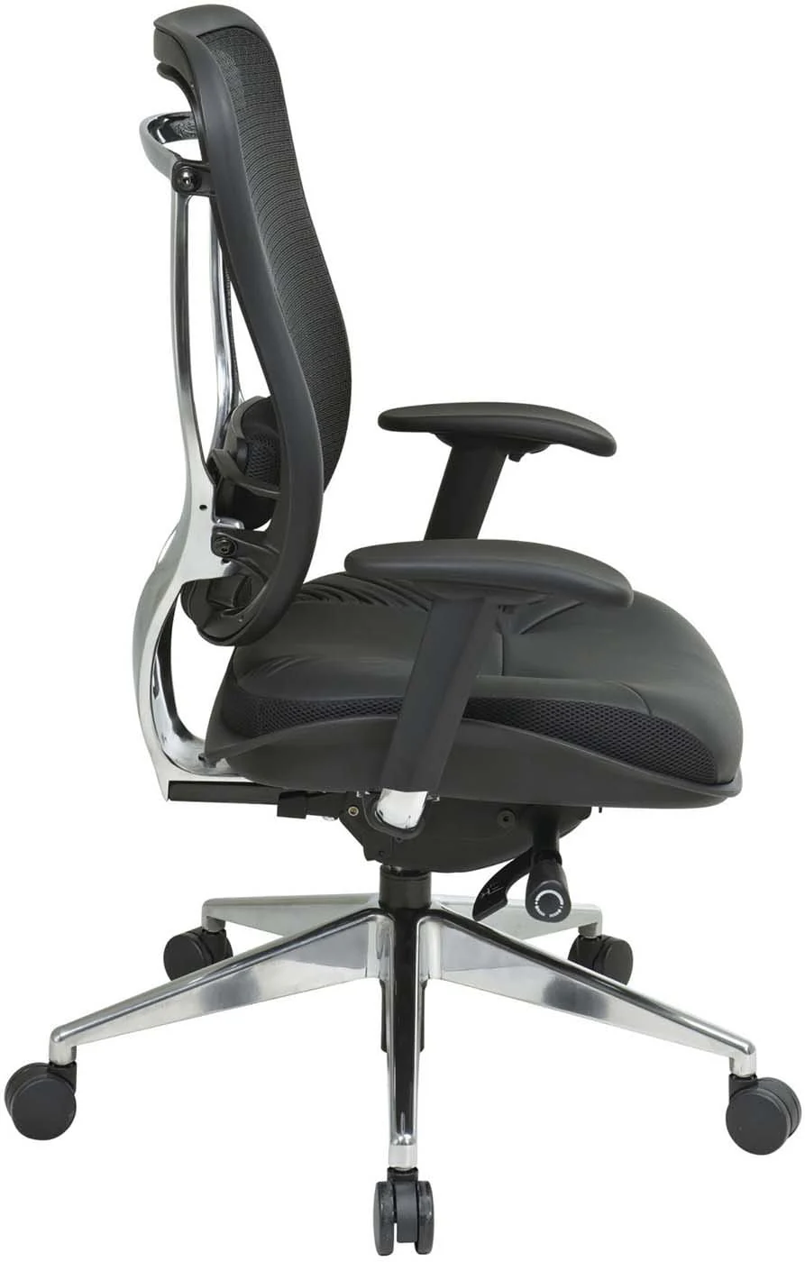 Space Seating® Executive High Back Mesh Chair Leather Seat [818A-41P9C1A8] - Image 3
