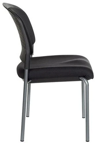 Office Star Pro-Line Armless Visitors Chair with Titanium Finish [82720R-30] - Image 3