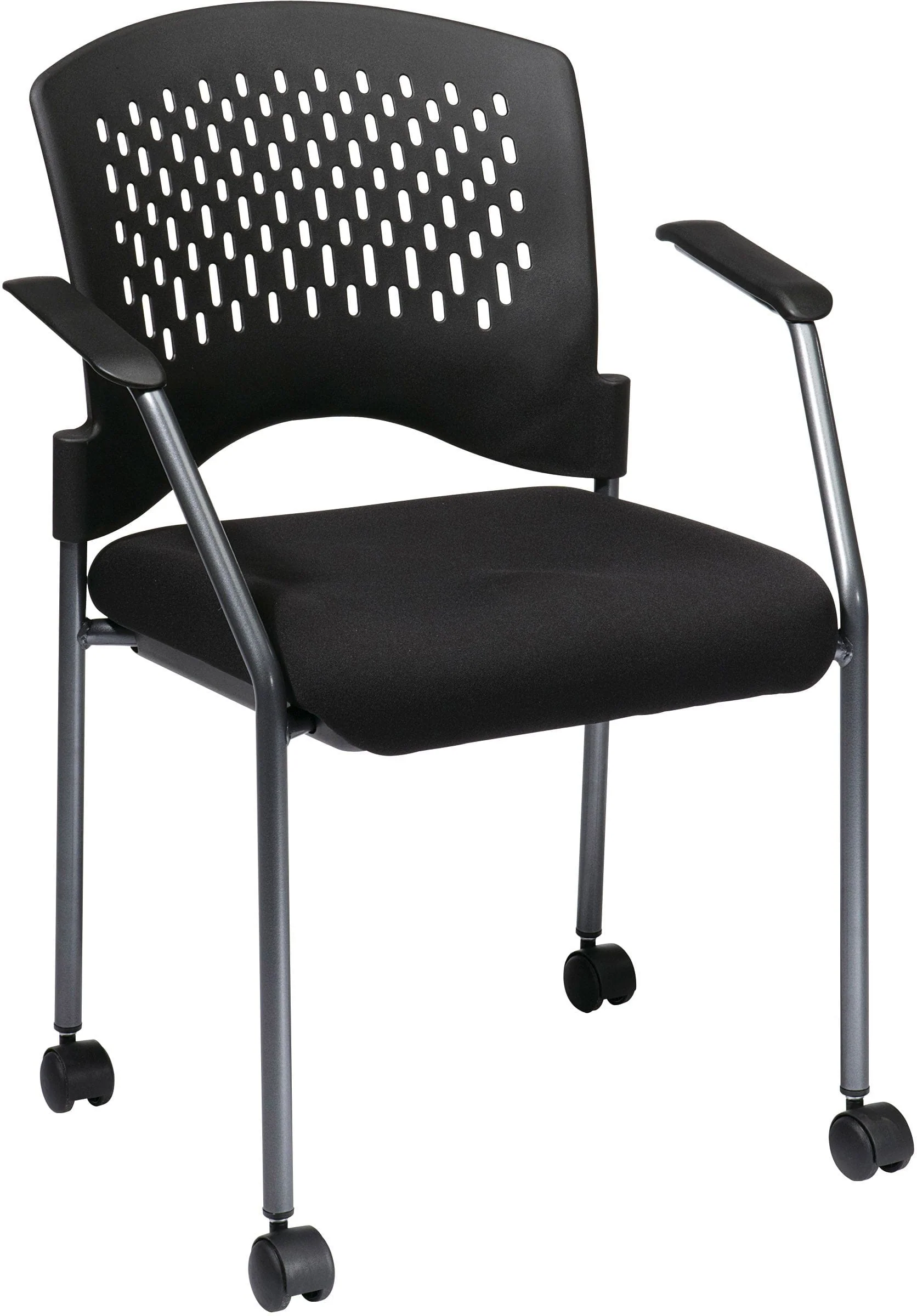 Office Star Titanium Finish Rolling Visitors Chair [8640]