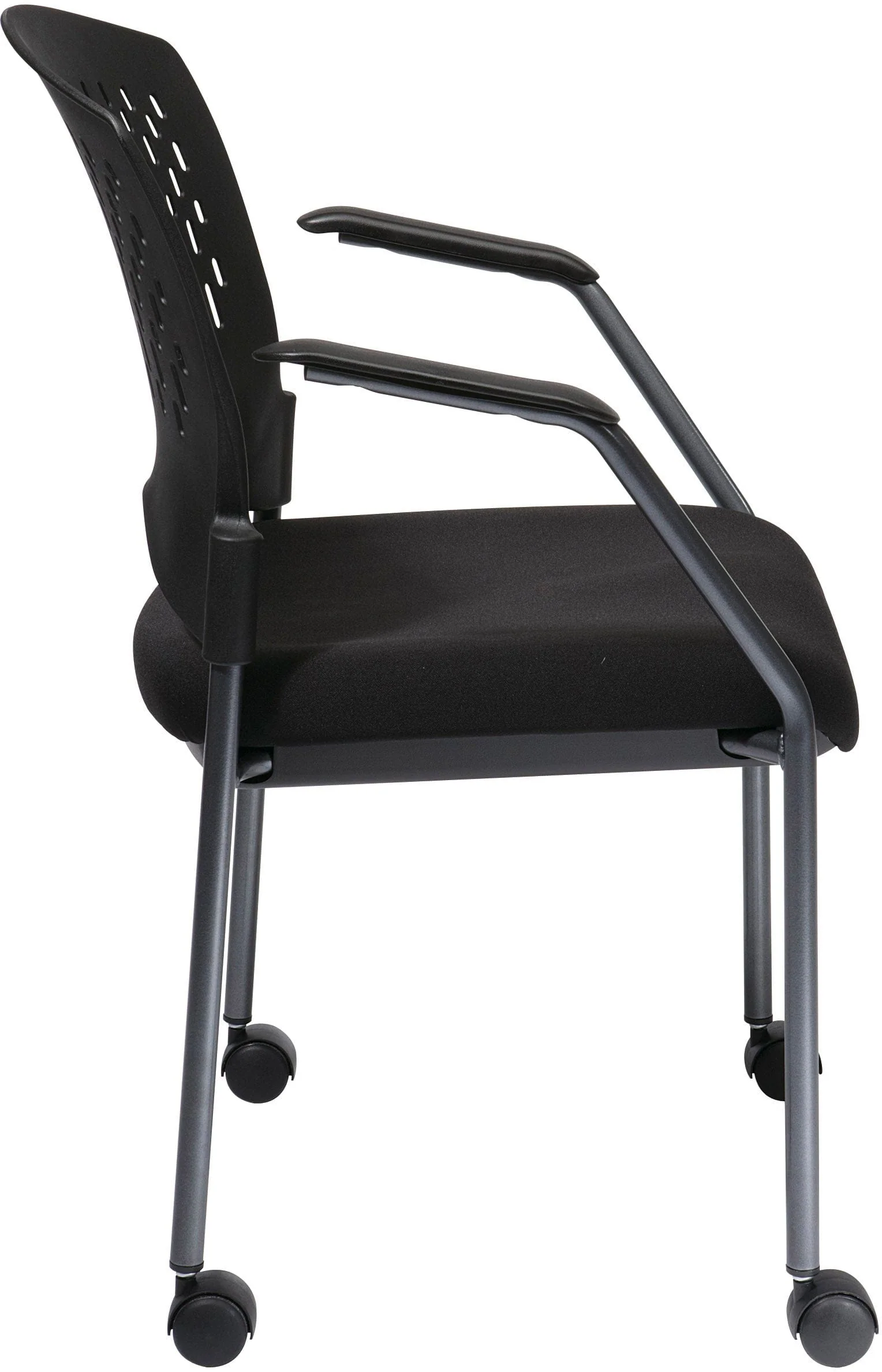 Office Star Titanium Finish Rolling Visitors Chair [8640] - Image 2