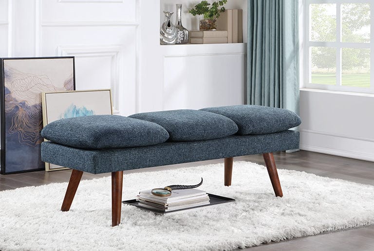Office Star Amanda 54" Mid-Century Bench [AMD54] - Image 2