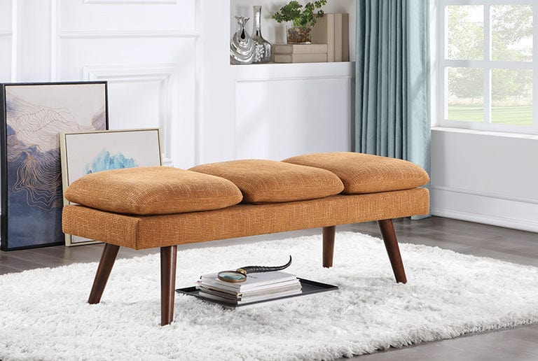 Office Star Amanda 54" Mid-Century Bench [AMD54] - Image 3