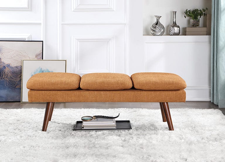 Office Star Amanda 54" Mid-Century Bench [AMD54] - Image 7