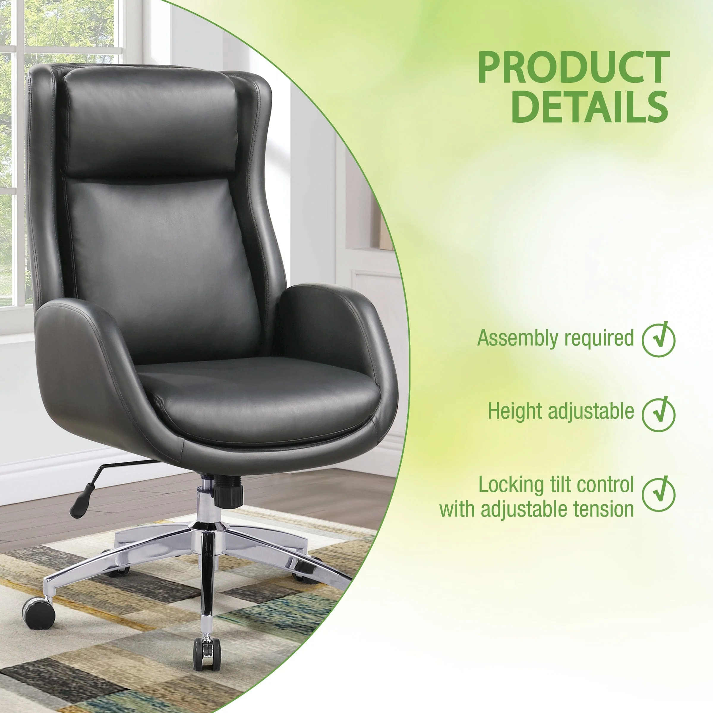 OSP Furnishings Blanchard Faux Leather Office Chair [BLD] - Image 16