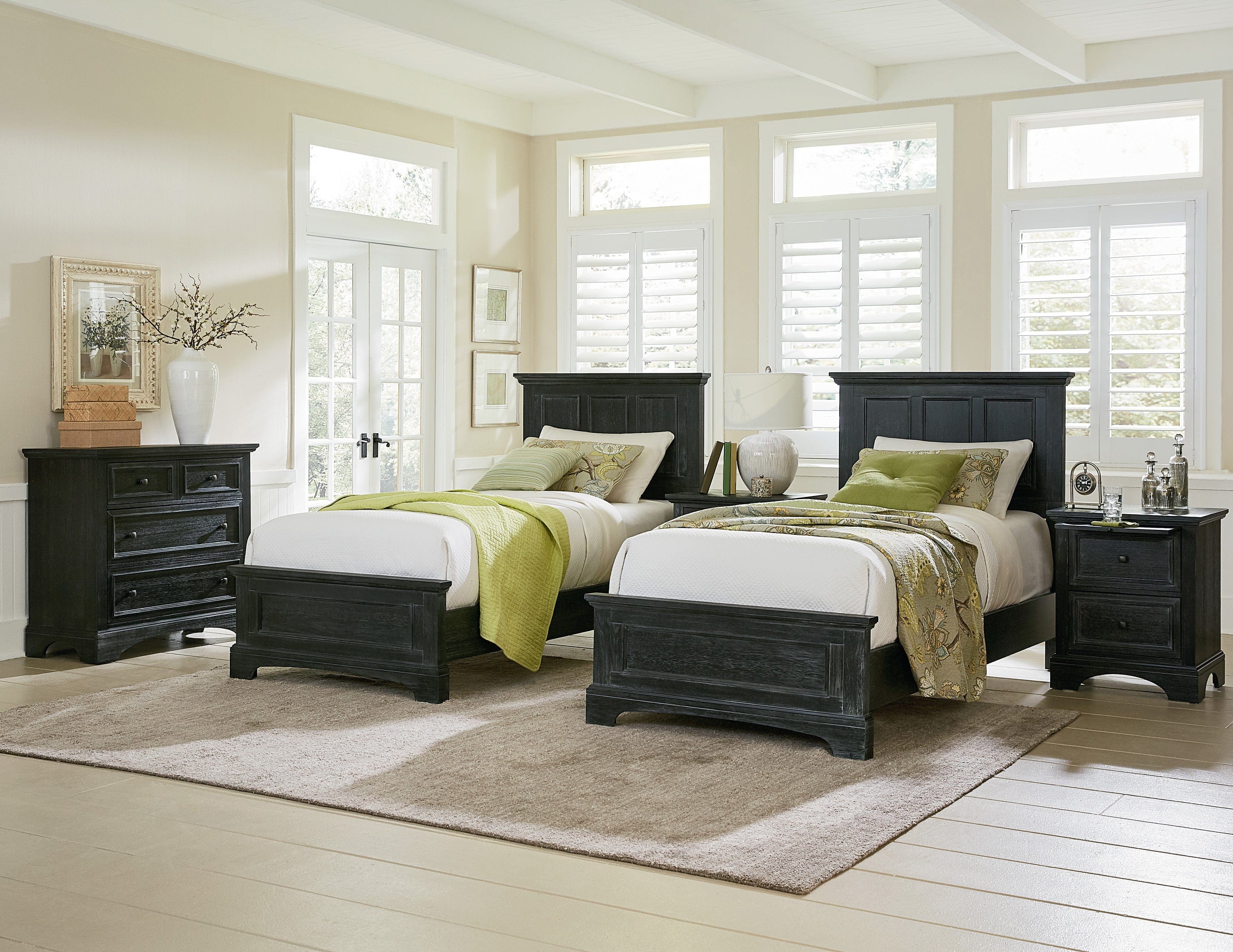 Office Star Farmhouse Double Twin Bedroom Set [BP-4200-120B]