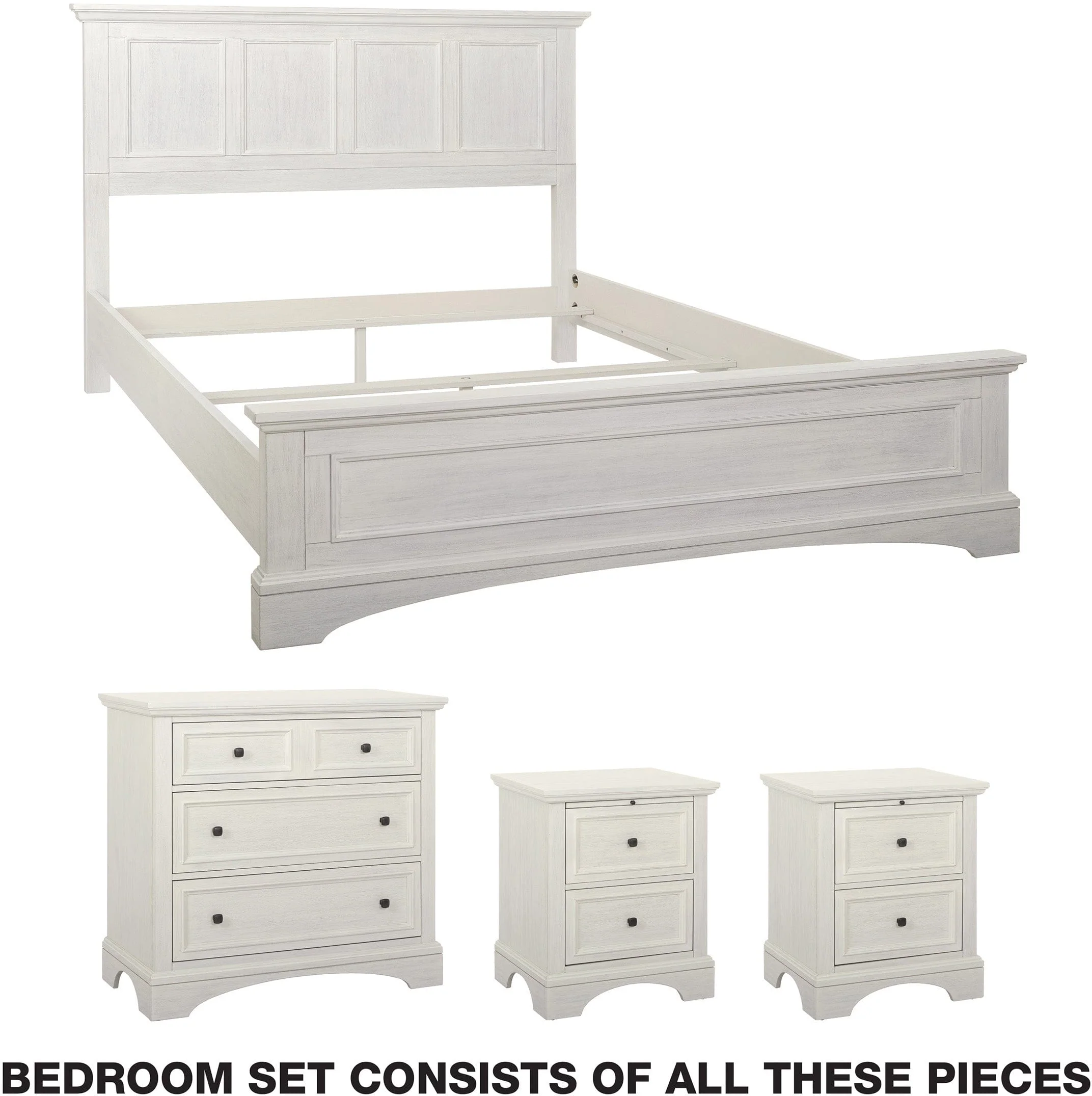 Office Star Farmhouse Basics Bedroom Set 4 pc [BP-4215-211W]