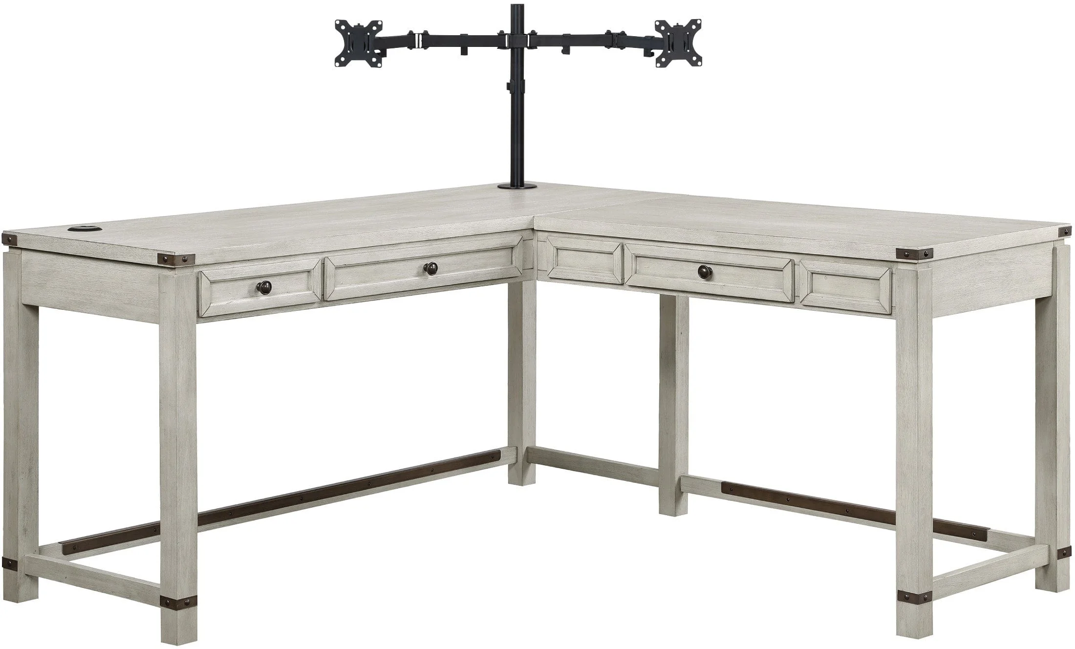 Office Star Baton Rouge L Shaped Desk with Monitor Mount [BTL2937DM] - Image 2
