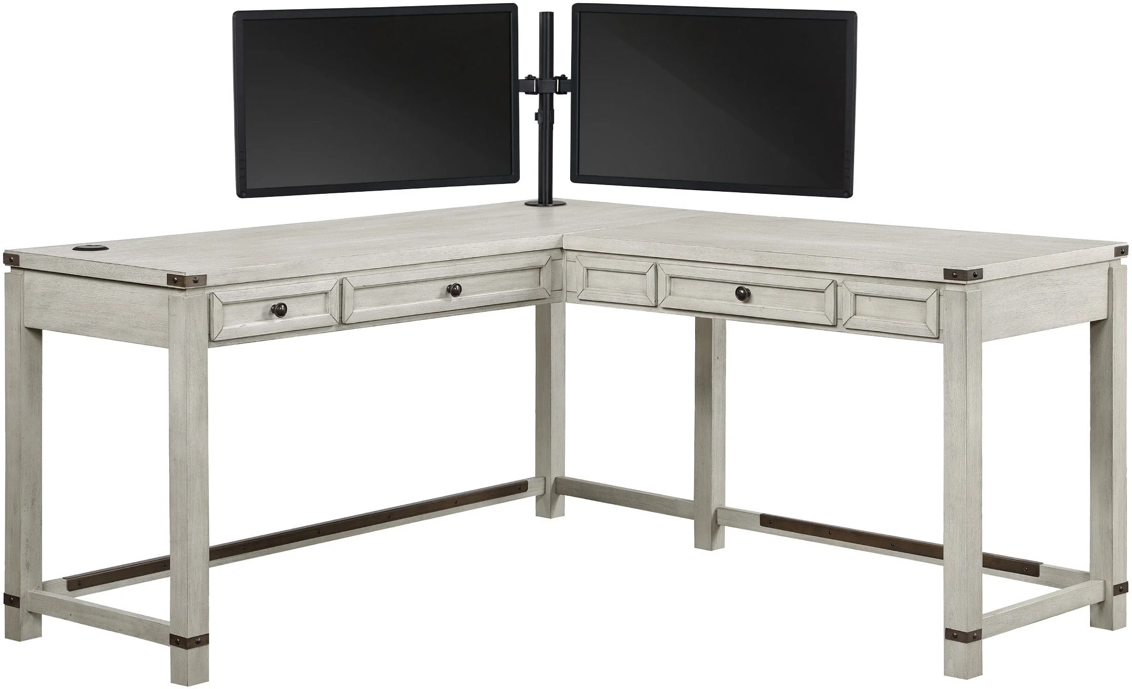 Office Star Baton Rouge L Shaped Desk with Monitor Mount [BTL2937DM] - Image 4