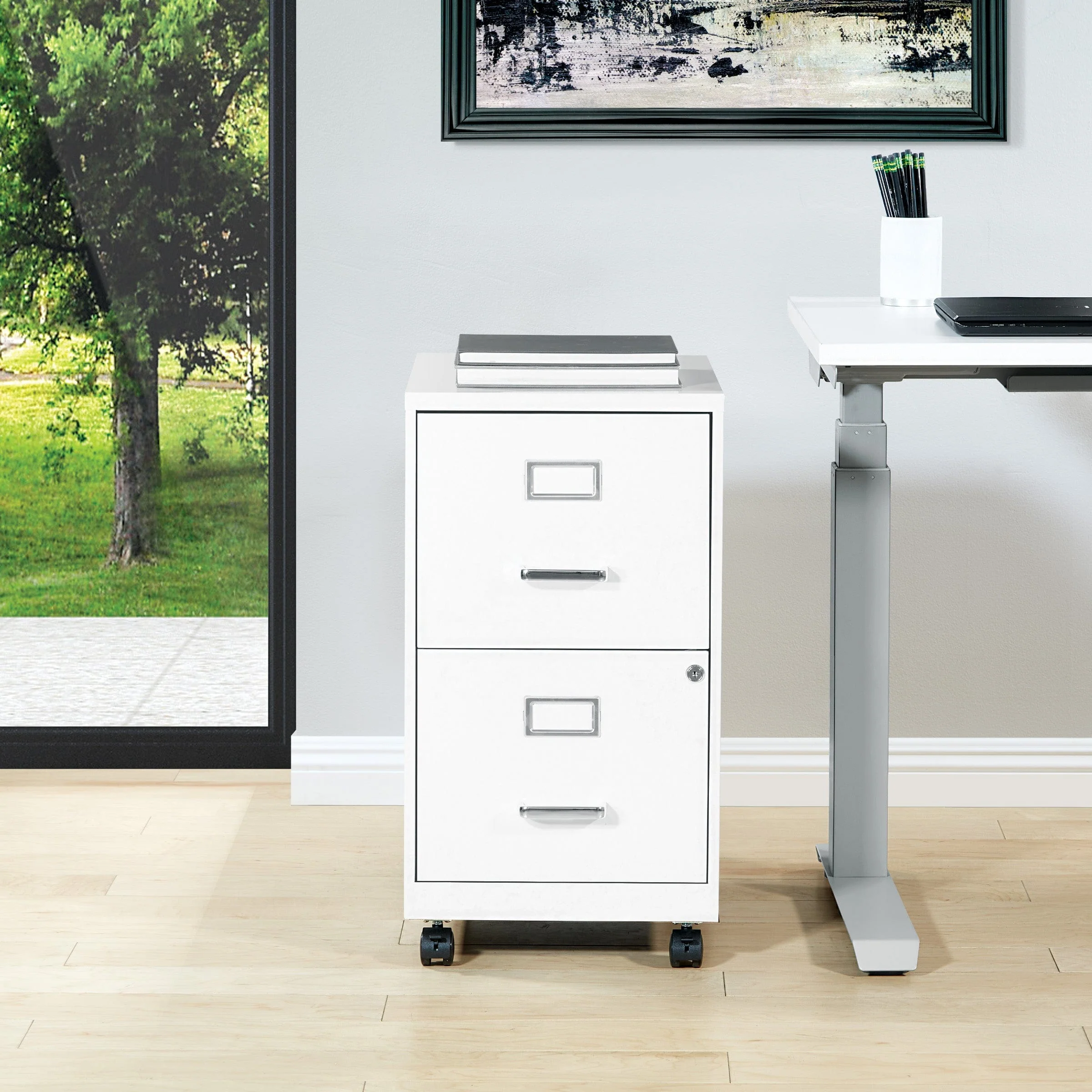 Office Star 2 Drawer Mobile Metal File Cabinet [CF2DRM] - Image 17