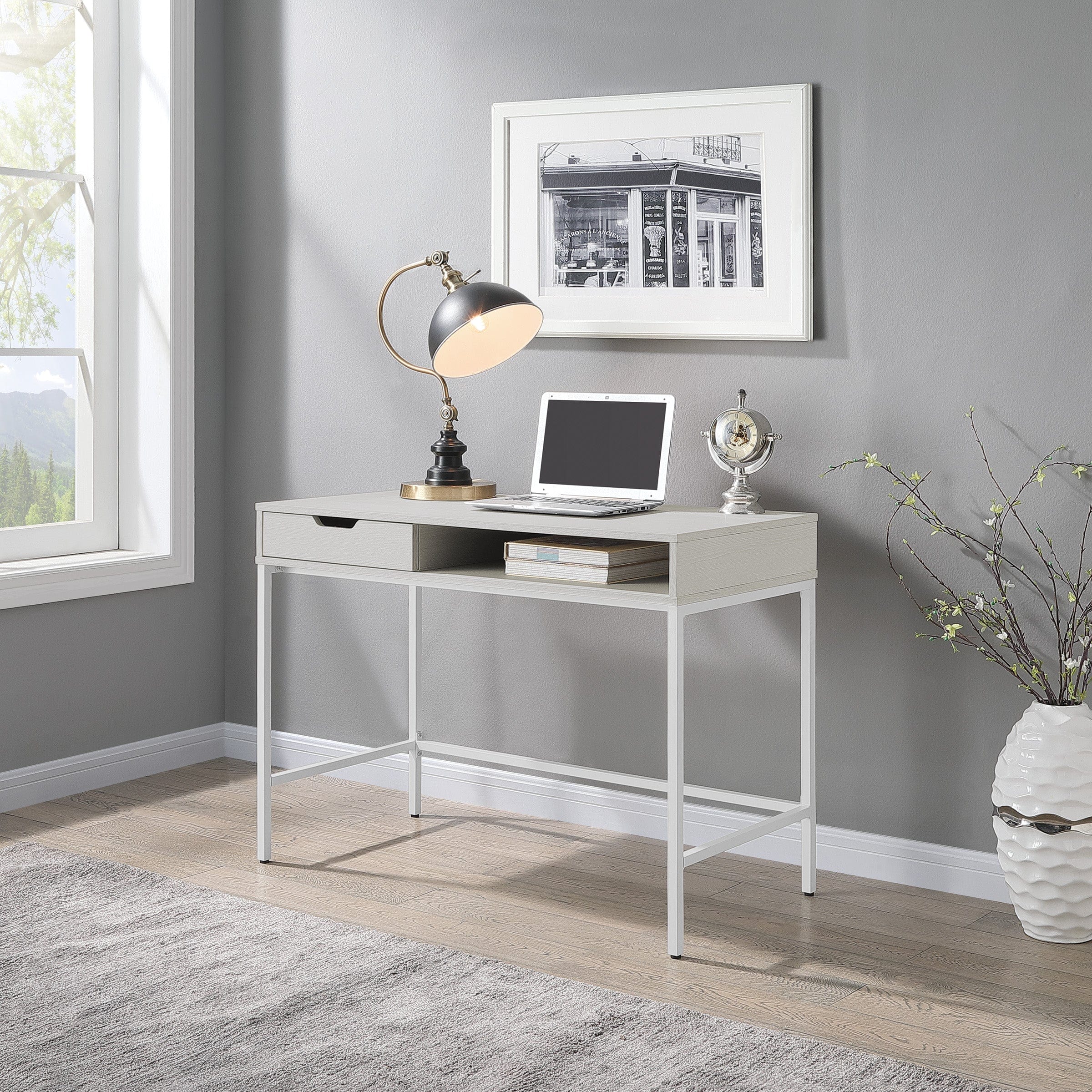 Office Star Contempo 40" Desk with Drawer and Shelf [CNT43] - Image 2