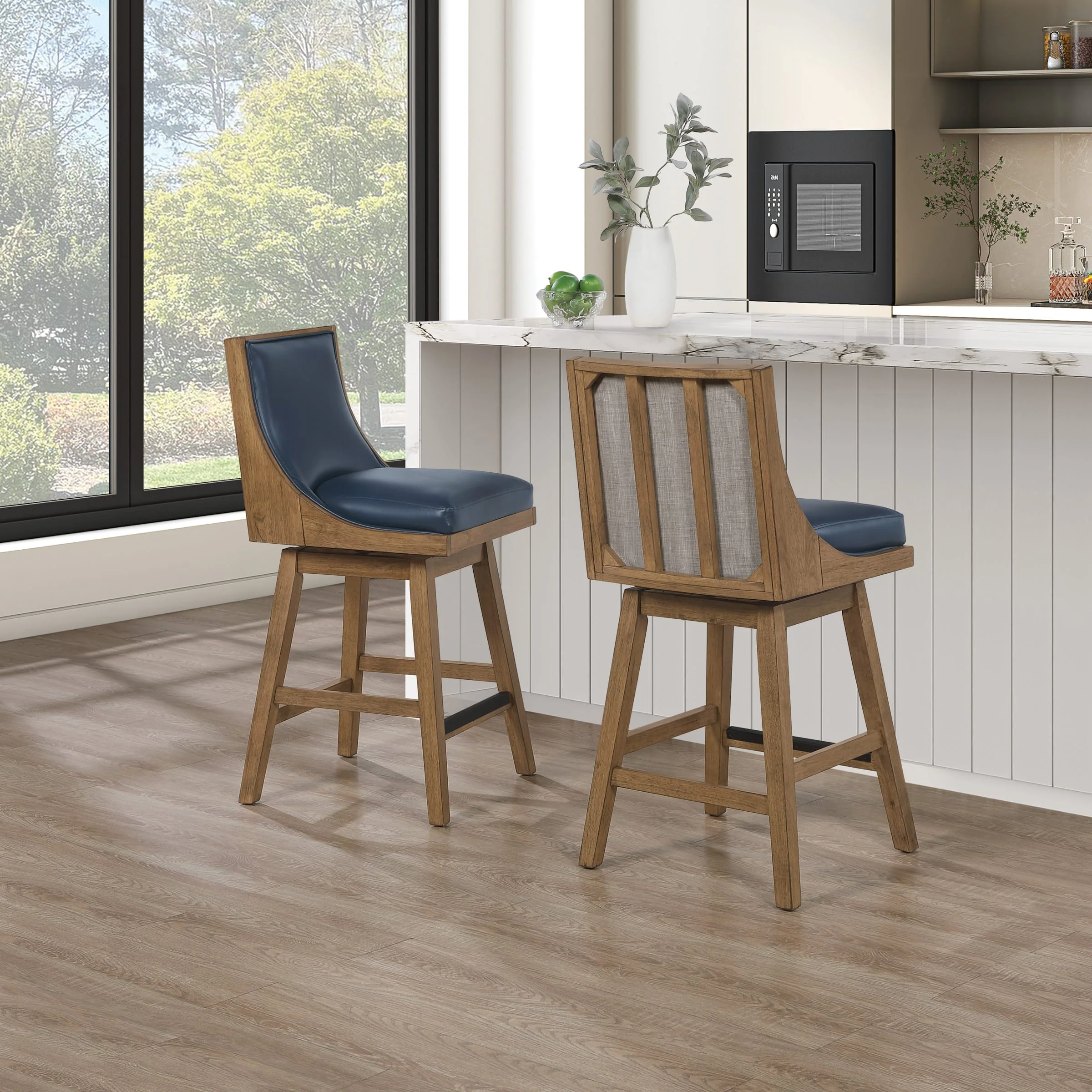 Office Star Darnel Faux Leather Counter Stool, 2-Pack [DNL2MK] - Image 3