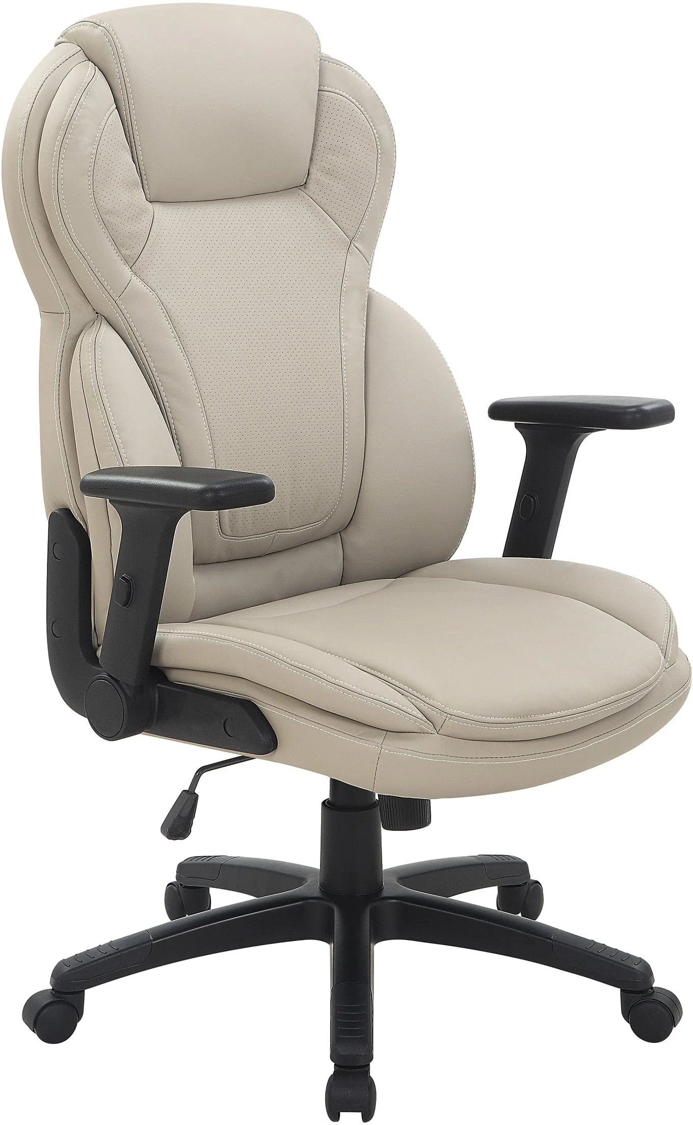 Office Star Exec Bonded Leather Office Chair with Height Adjustable Flip Arms [EC91150]