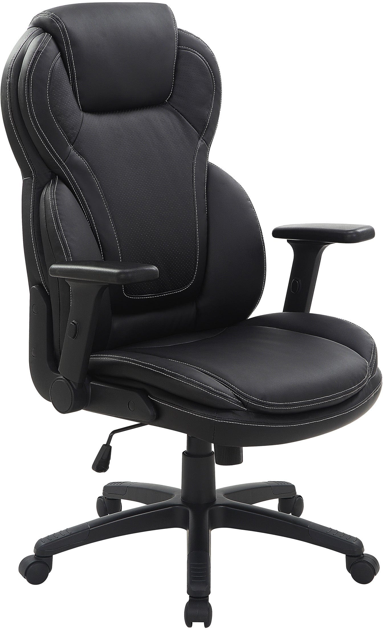 Office Star Exec Bonded Leather Office Chair with Height Adjustable Flip Arms [EC91150] - Image 2