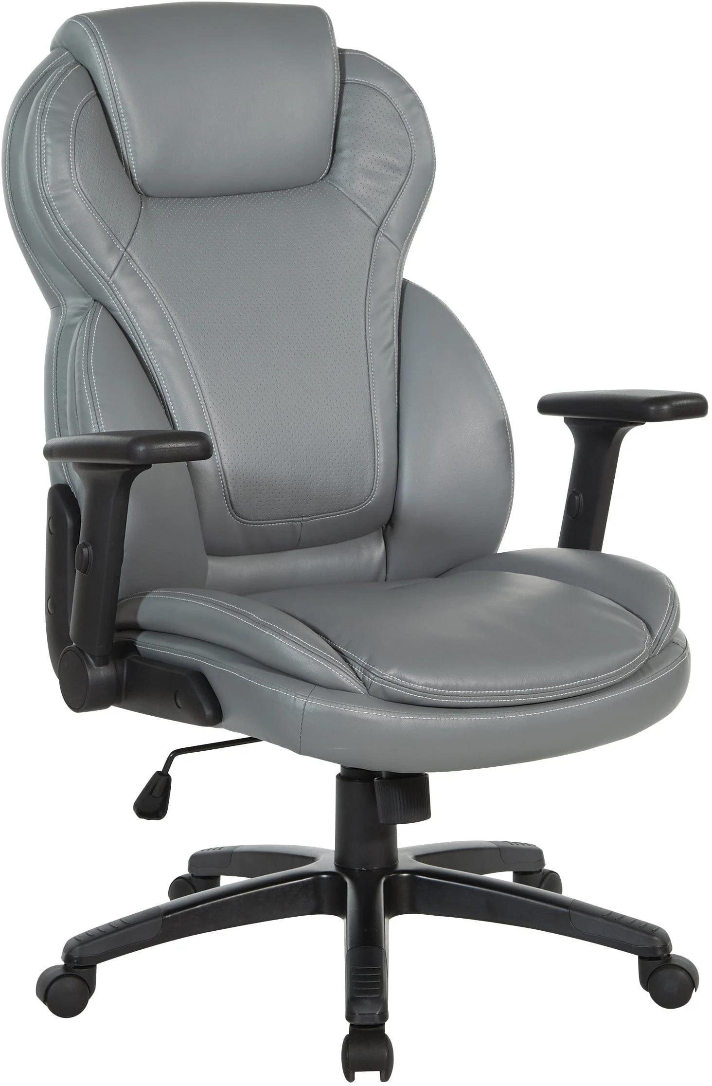 Office Star Exec Bonded Leather Office Chair with Height Adjustable Flip Arms [EC91150] - Image 3